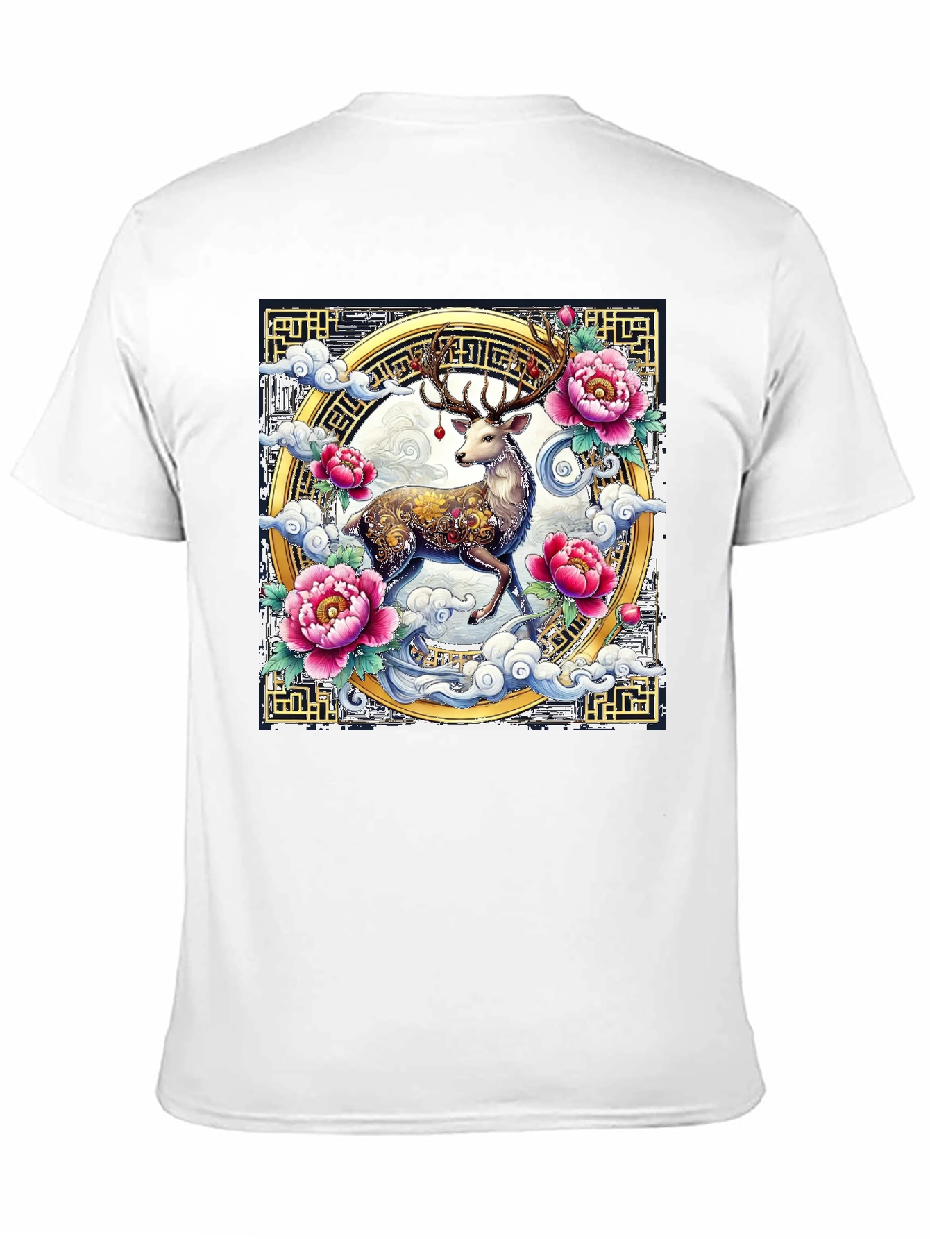 Black Deer Floral Graphic T-Shirt view 11