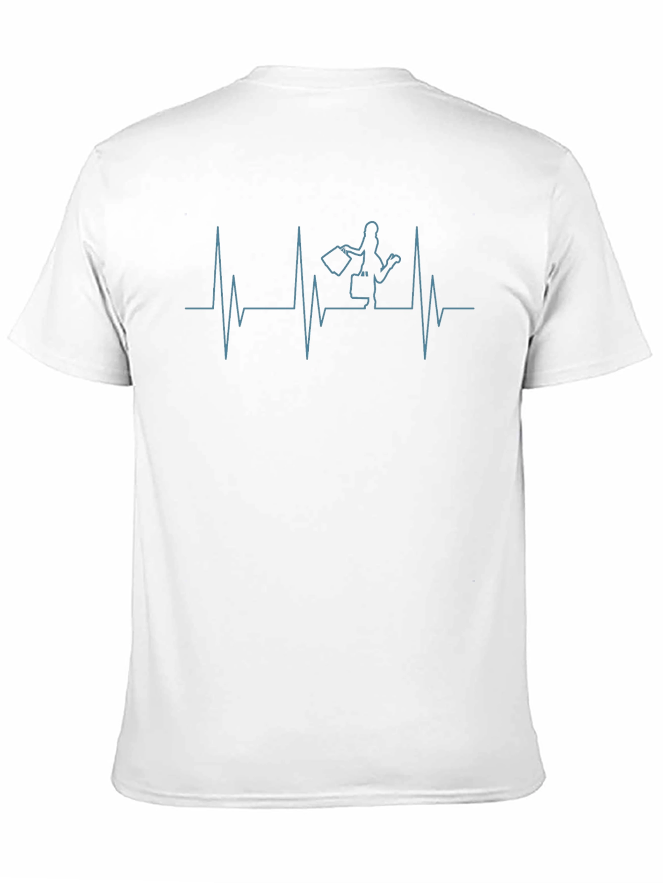 Black Shopping Heartbeat T-Shirt - Black Cotton Tee view 11