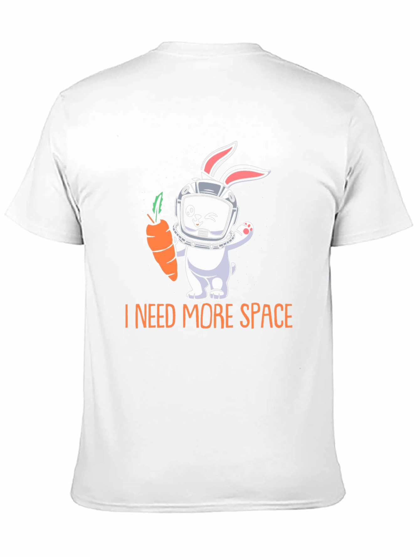 Black I Need More Space Rabbit Astronaut T-Shirt view 11