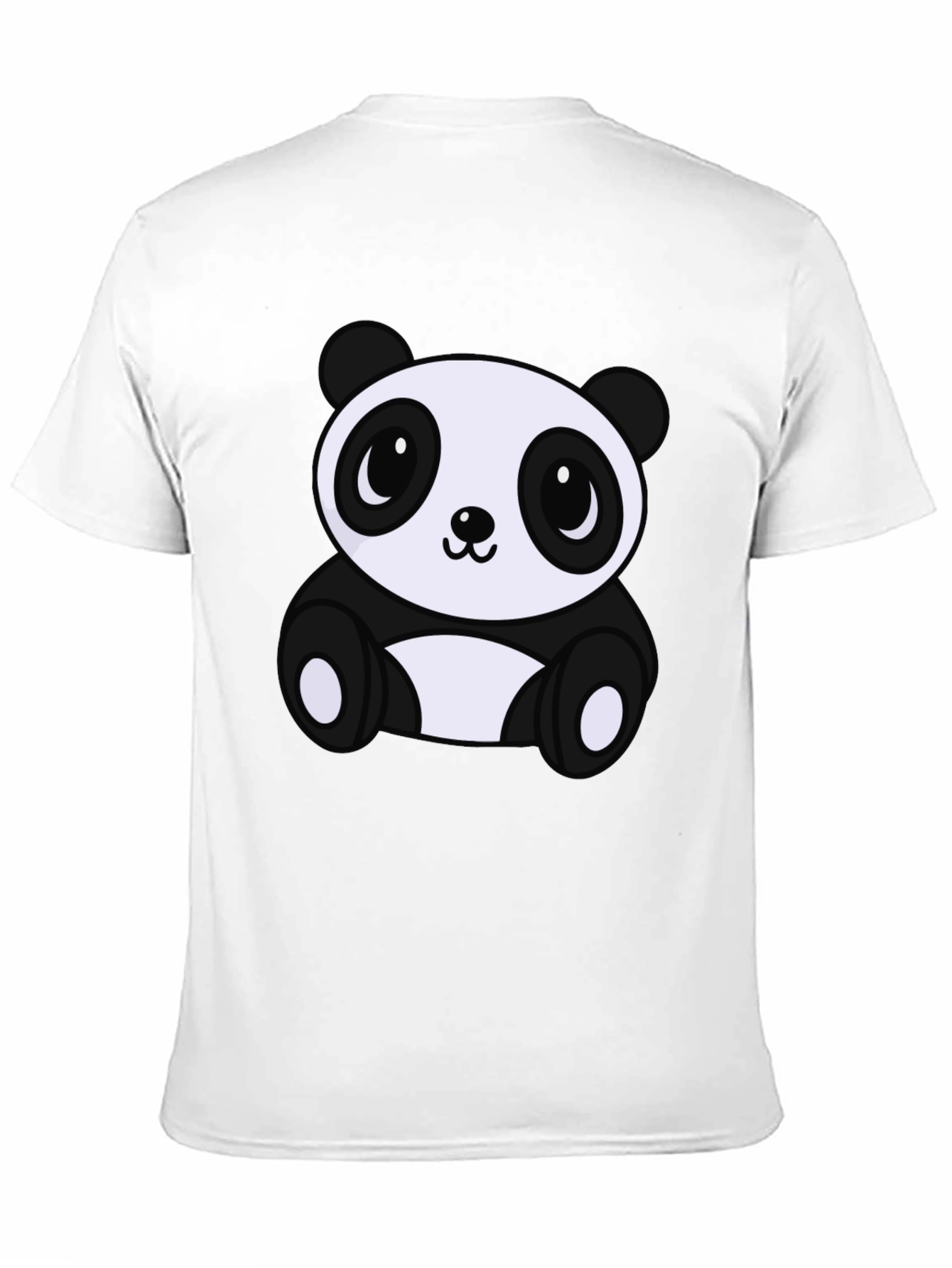 Black Cute Panda Bear Graphic Tee - Soft Black T-Shirt view 11
