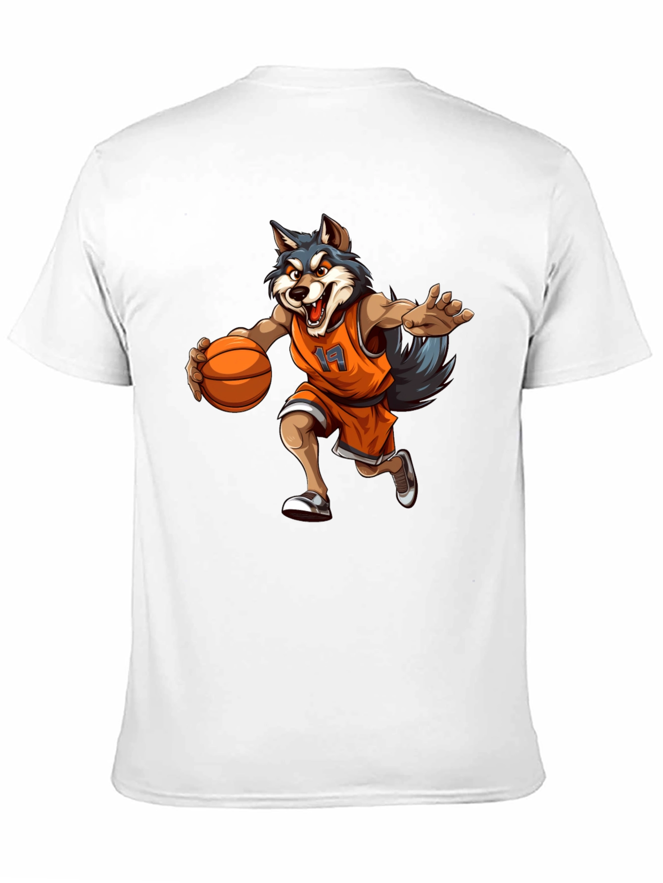 Black Wolf Basketball Player Graphic Tee - Black view 11