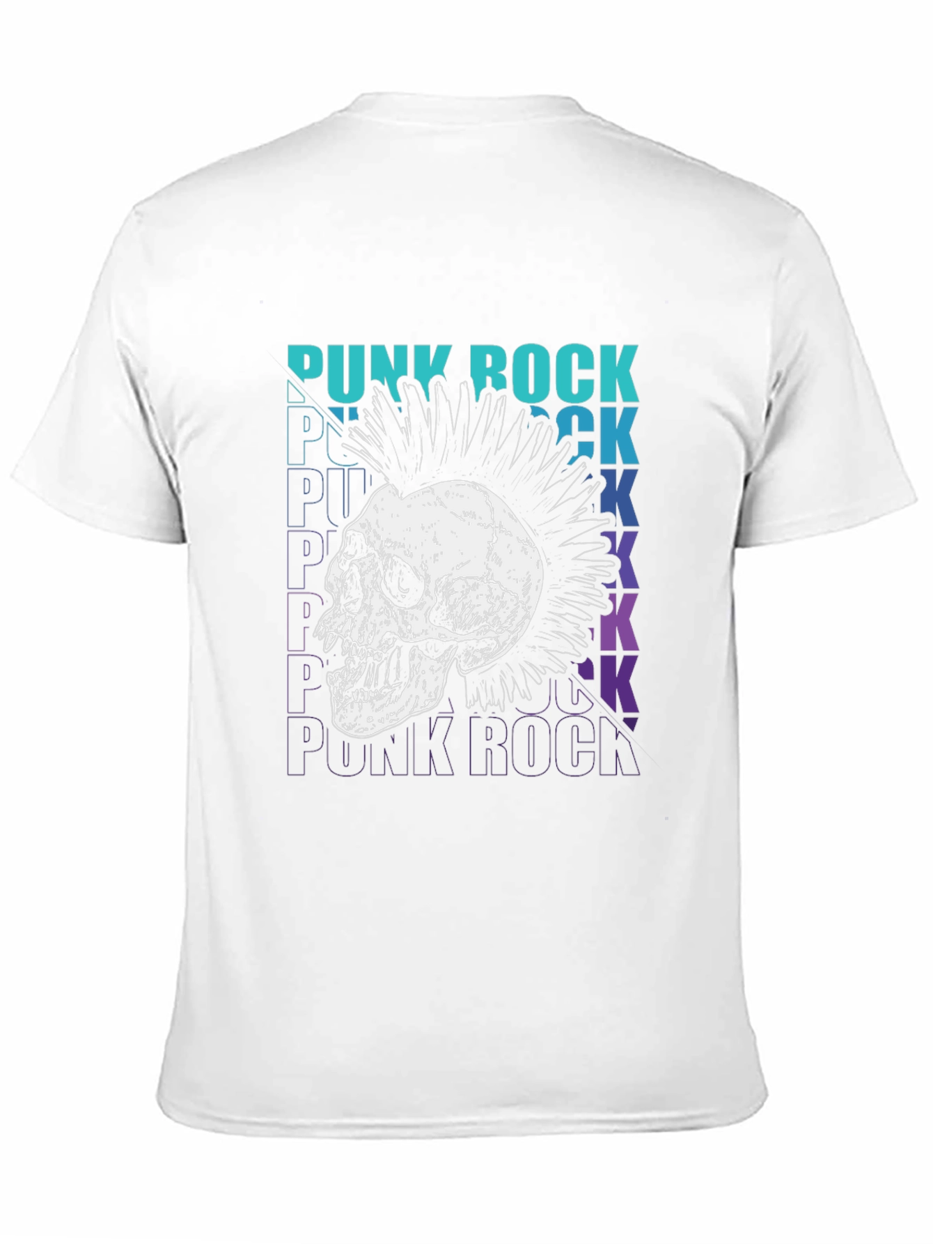 Black Punk Rock Skull Graphic Tee view 11