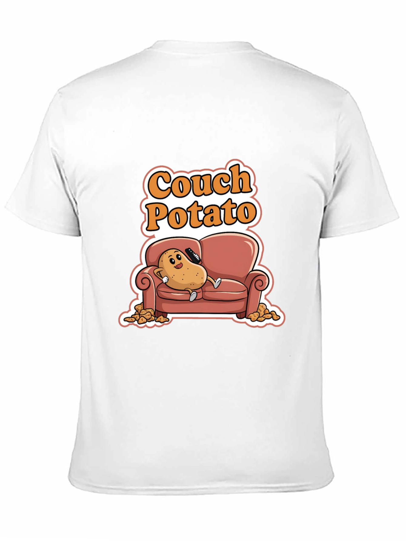 Black Couch Potato Black Graphic Tee - Funny Cartoon Potato Shirt view 11