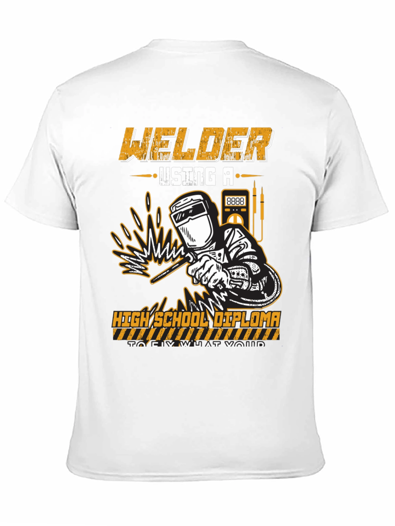 Black Welder High School Diploma T-Shirt view 11