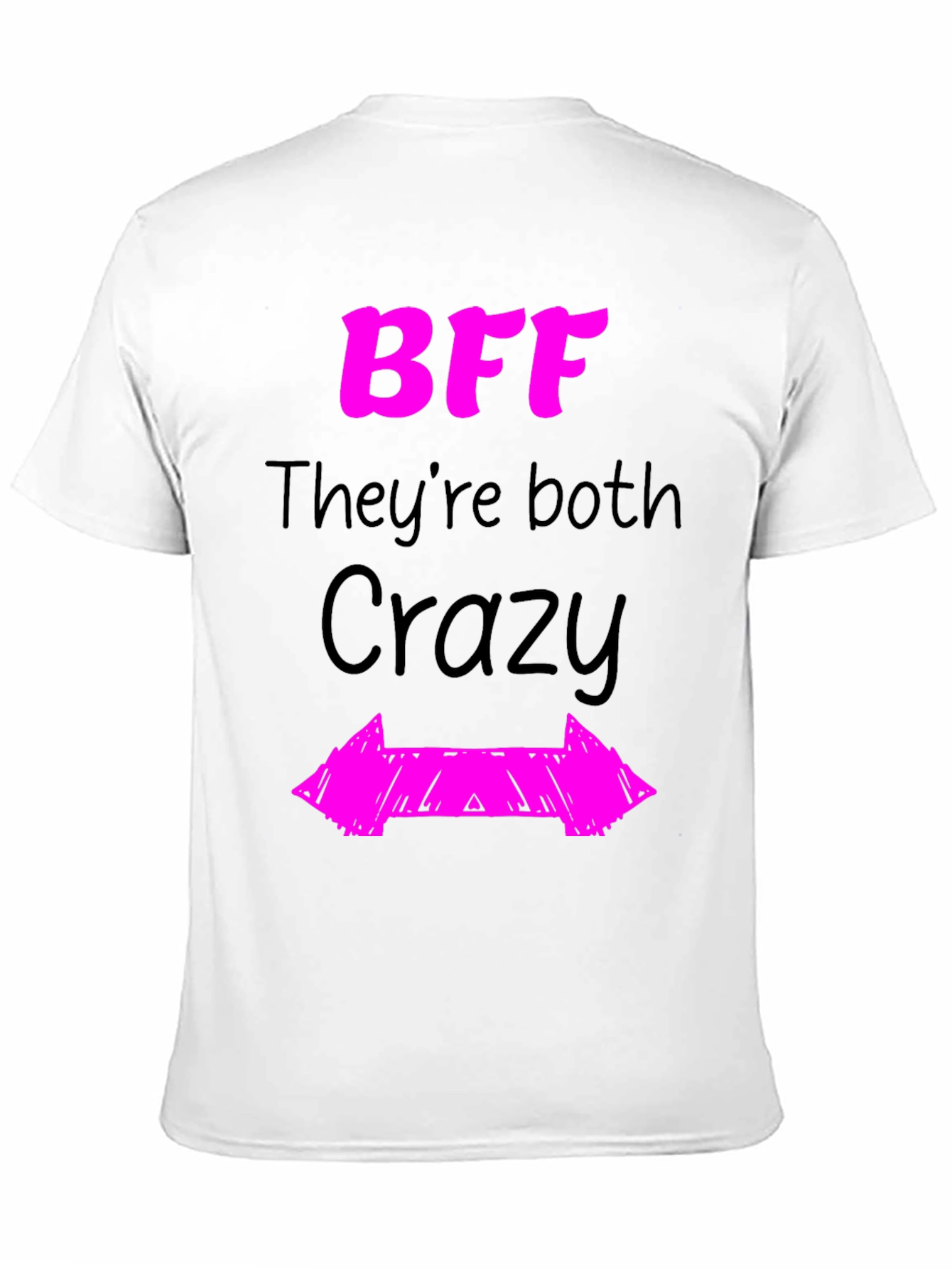 Black BFF They're Both Crazy Graphic Novelty T-Shirt view 11