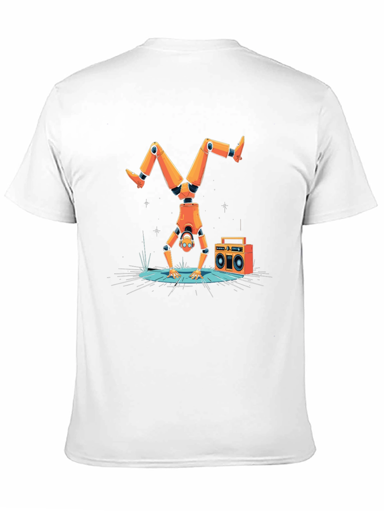 Black Robot Handstand T-Shirt view 11
