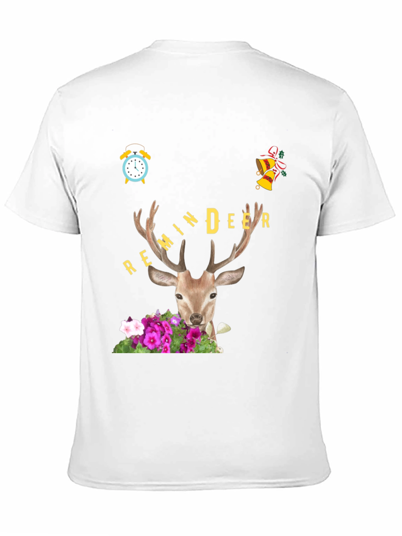 Black Remindeer Graphic Tee - Holiday Novelty Shirt view 11