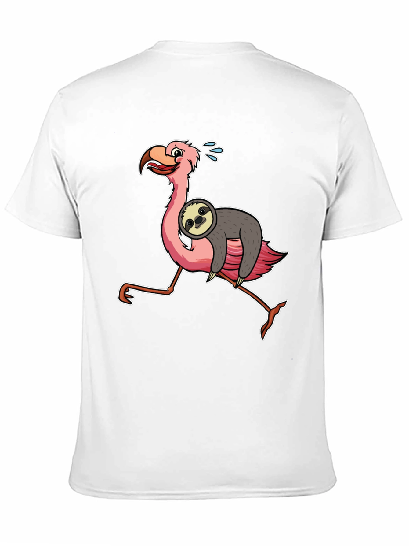 Black Sloth Riding Flamingo Graphic Tee view 11