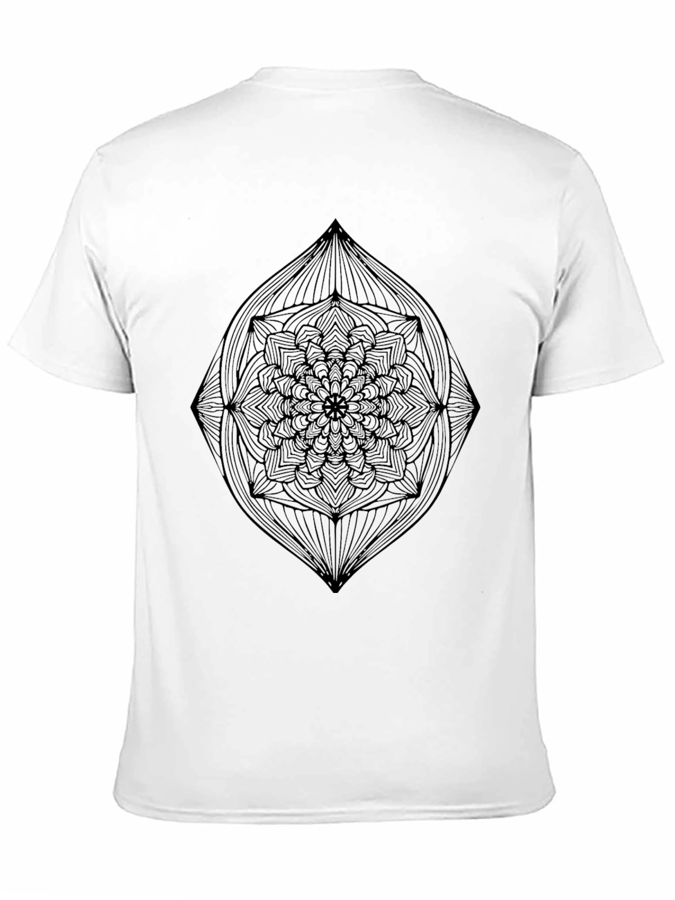 Black Men's Black Mandala Graphic T-Shirt view 11