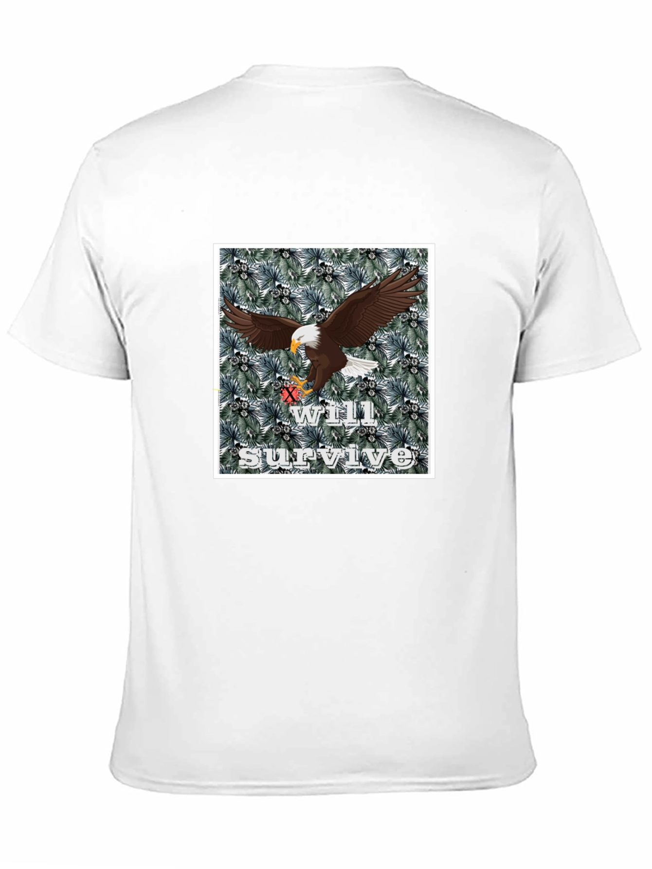 Black Eagle Will Survive Graphic Tee - Black Cotton Blend view 11