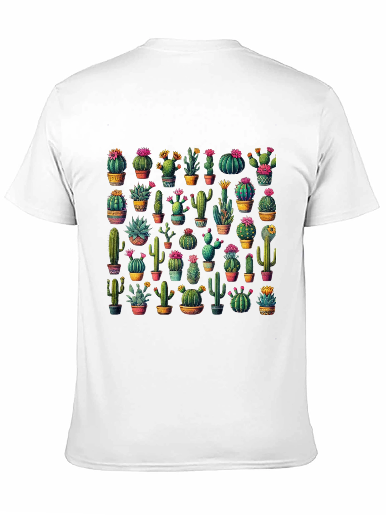 Black Cactus Print T-Shirt - Desert Botanical Tee view 11