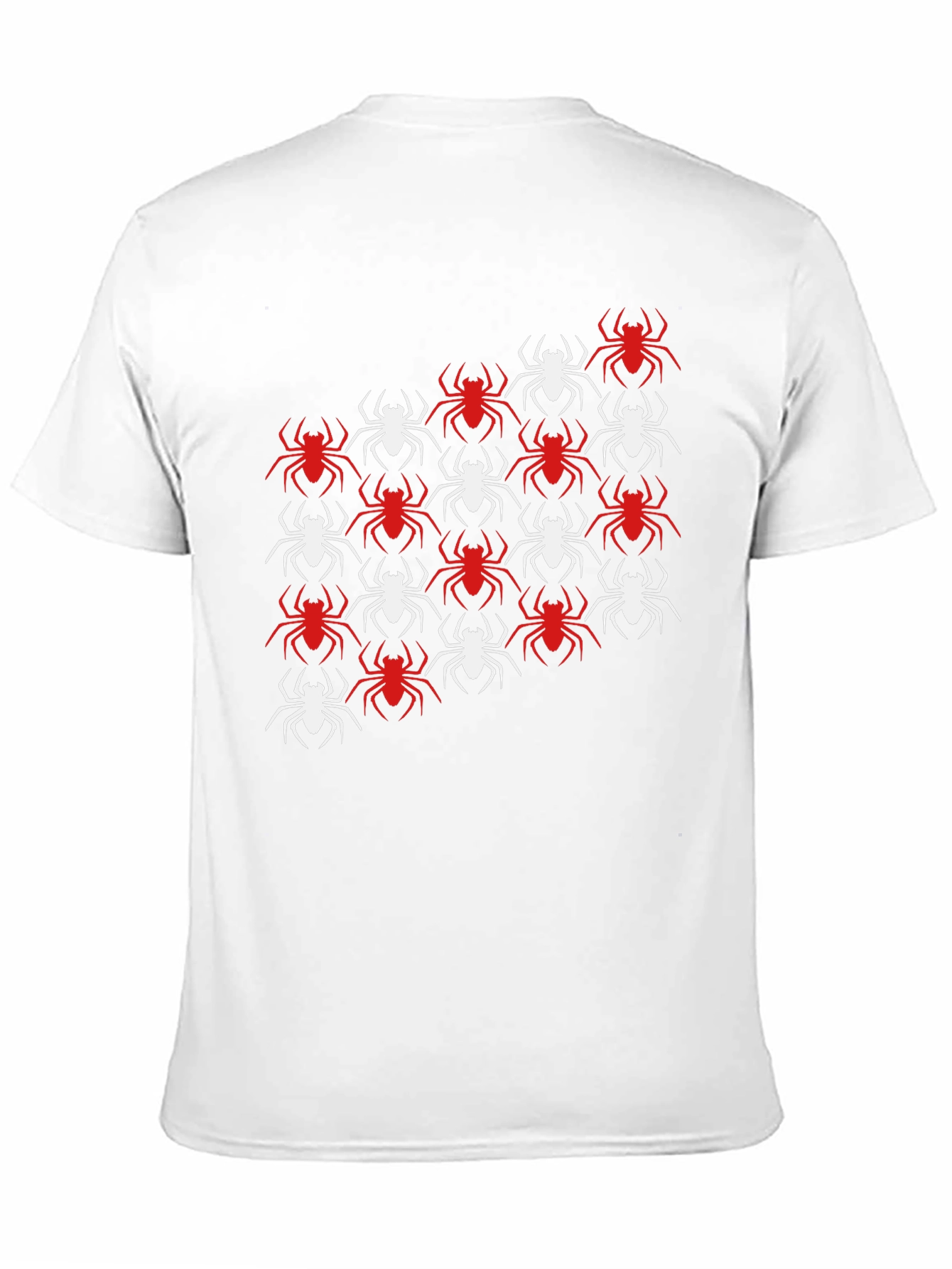 Black Spider Pattern Graphic Tee - Black Cotton Blend view 11