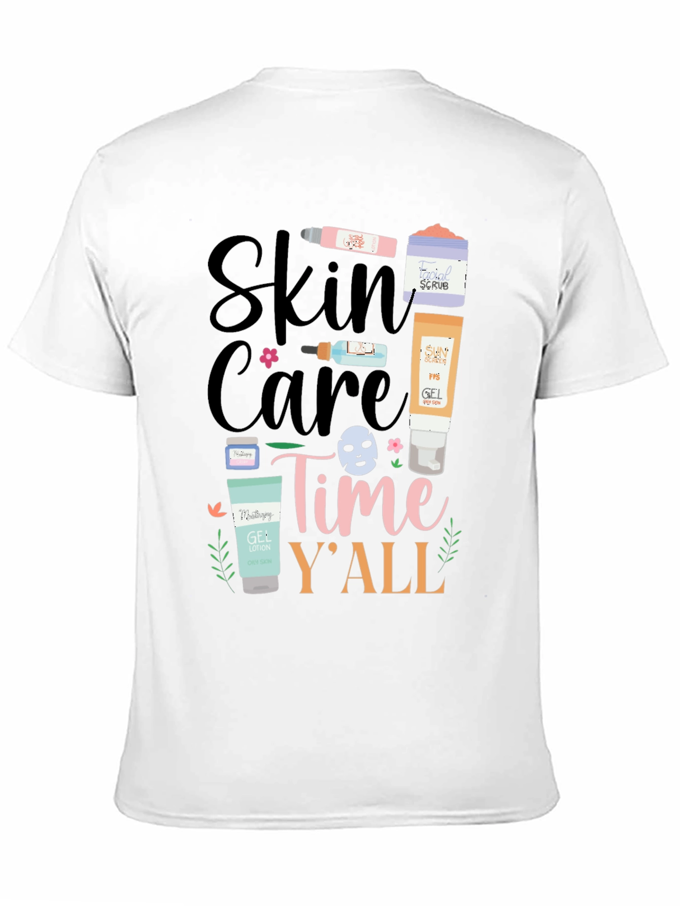 Black Skin Care Time Y'All T-Shirt - Beauty and Relaxation Tee view 11