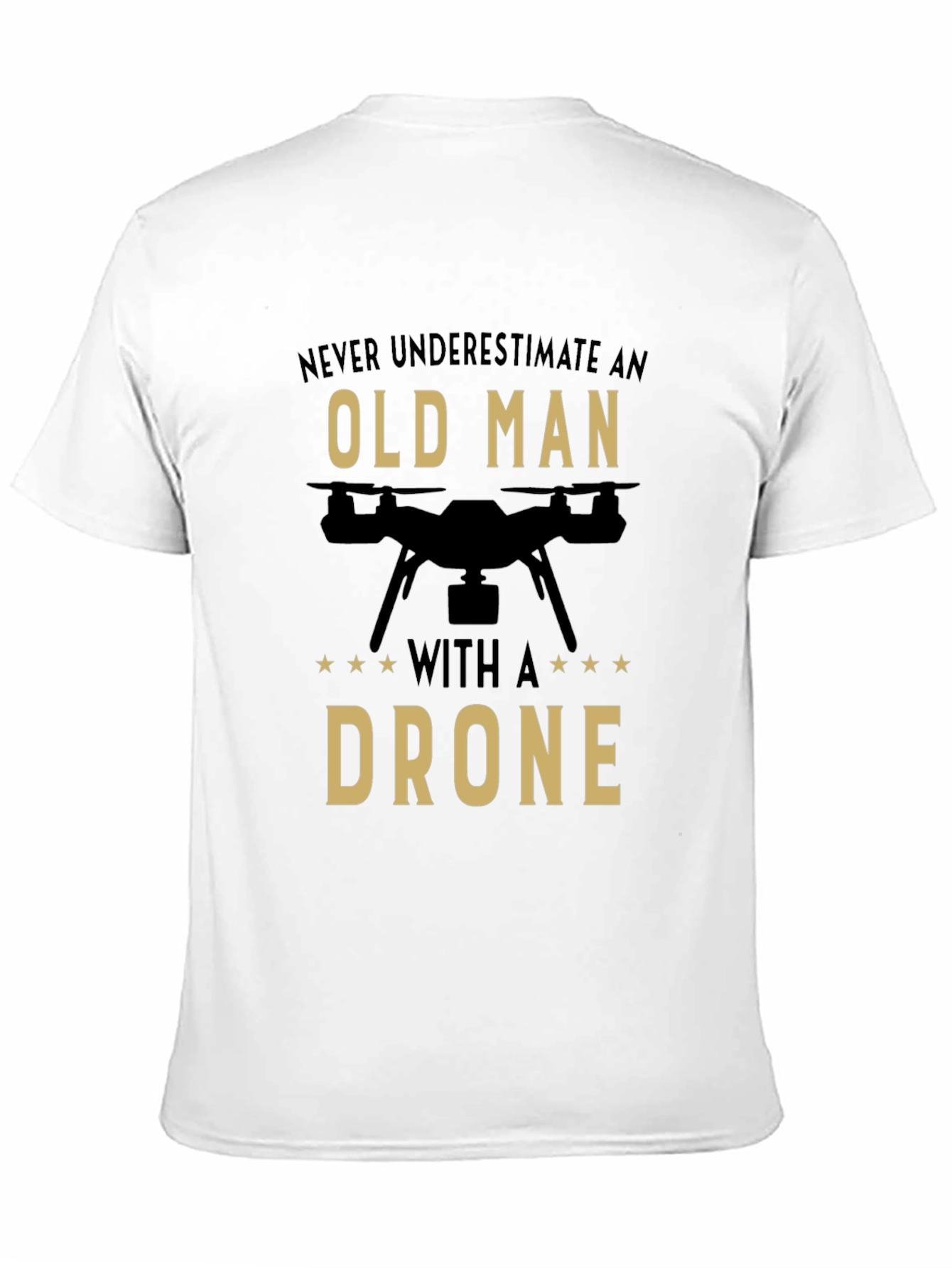 Black Old Man Drone T-Shirt - Funny Pilot Gift view 11