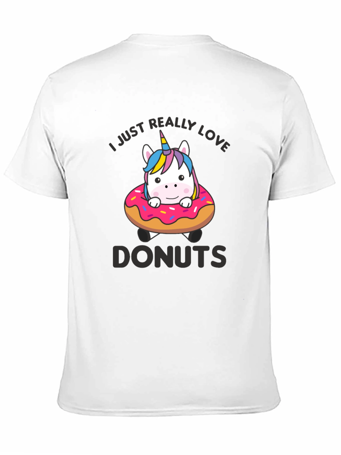 Black Unicorn Donut T-Shirt - I Love Donuts Graphic Tee view 11