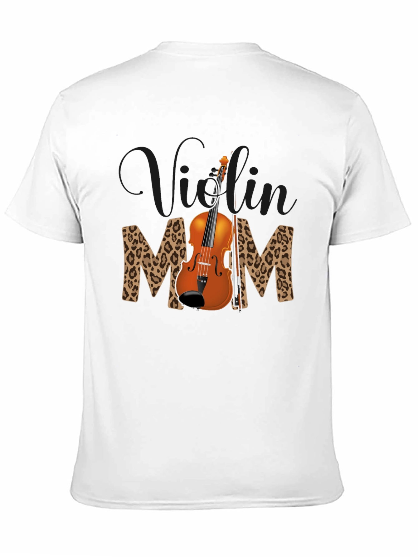 Black Violin Mom Leopard Print T-Shirt view 11