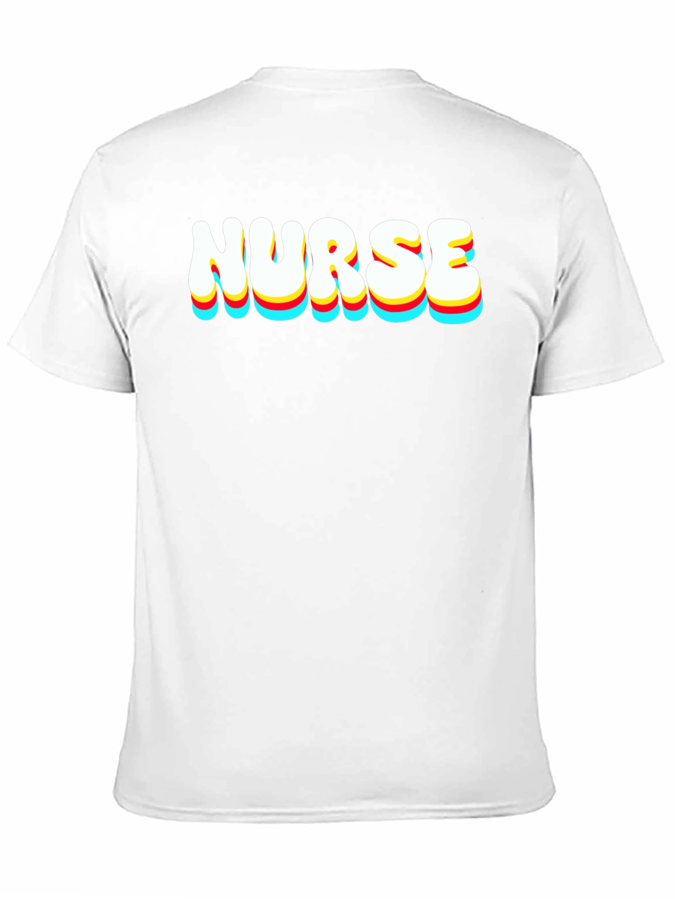 Black Nurse Retro Stacked Text Black T-Shirt view 11