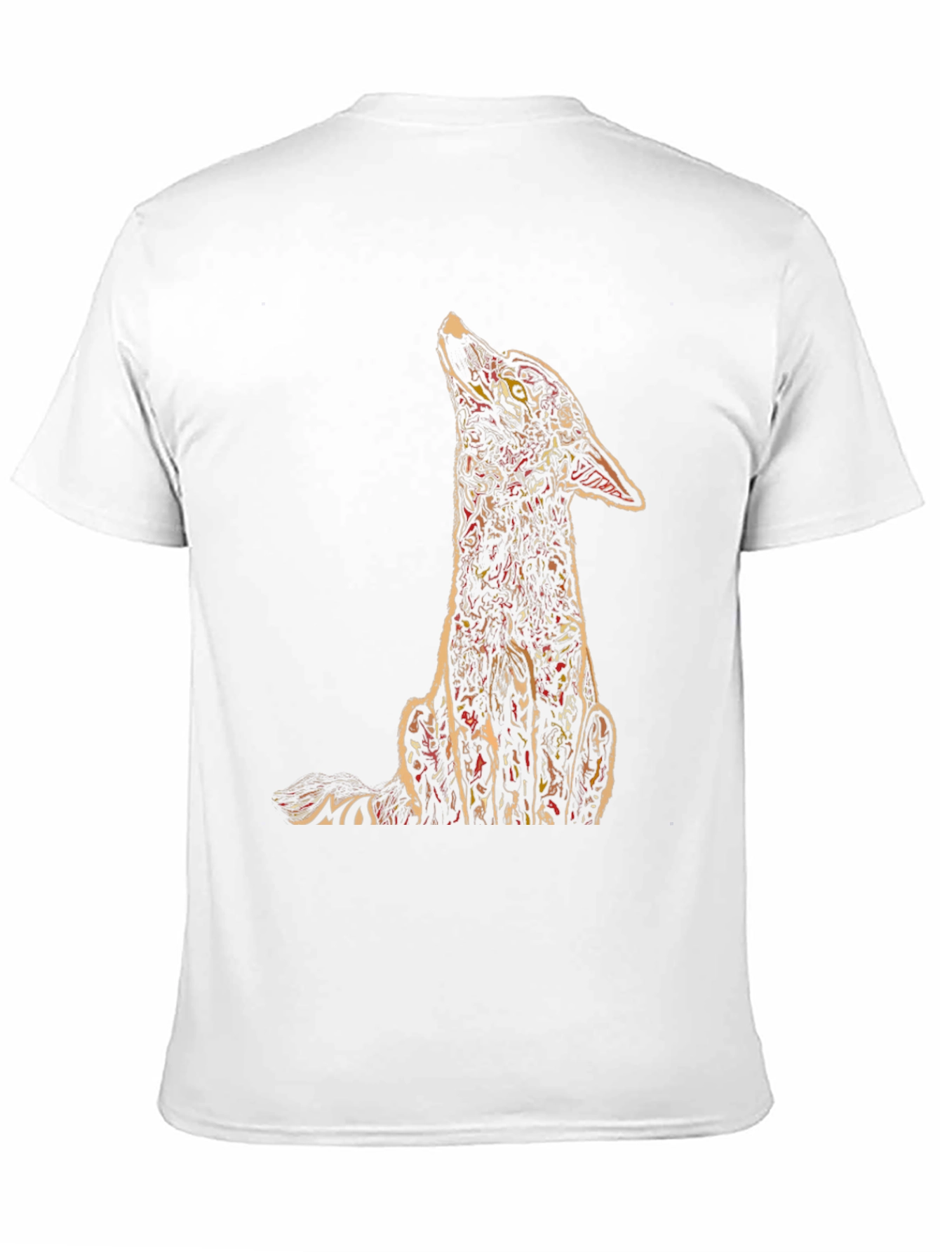 Black Abstract Wolf Graphic Black T-Shirt view 11