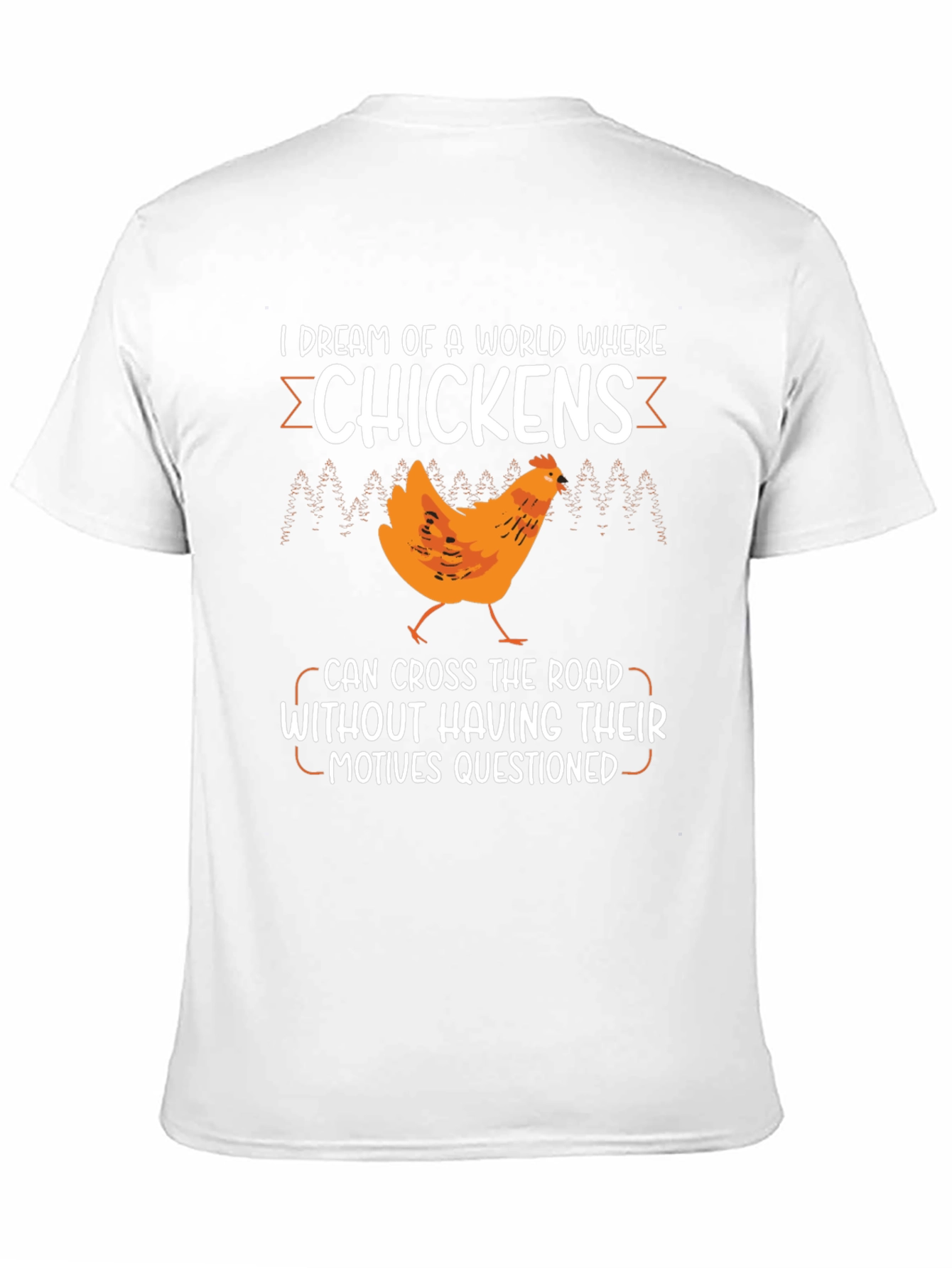 Black Funny Chicken Crossing T-Shirt - Question Motives Humor Tee view 11