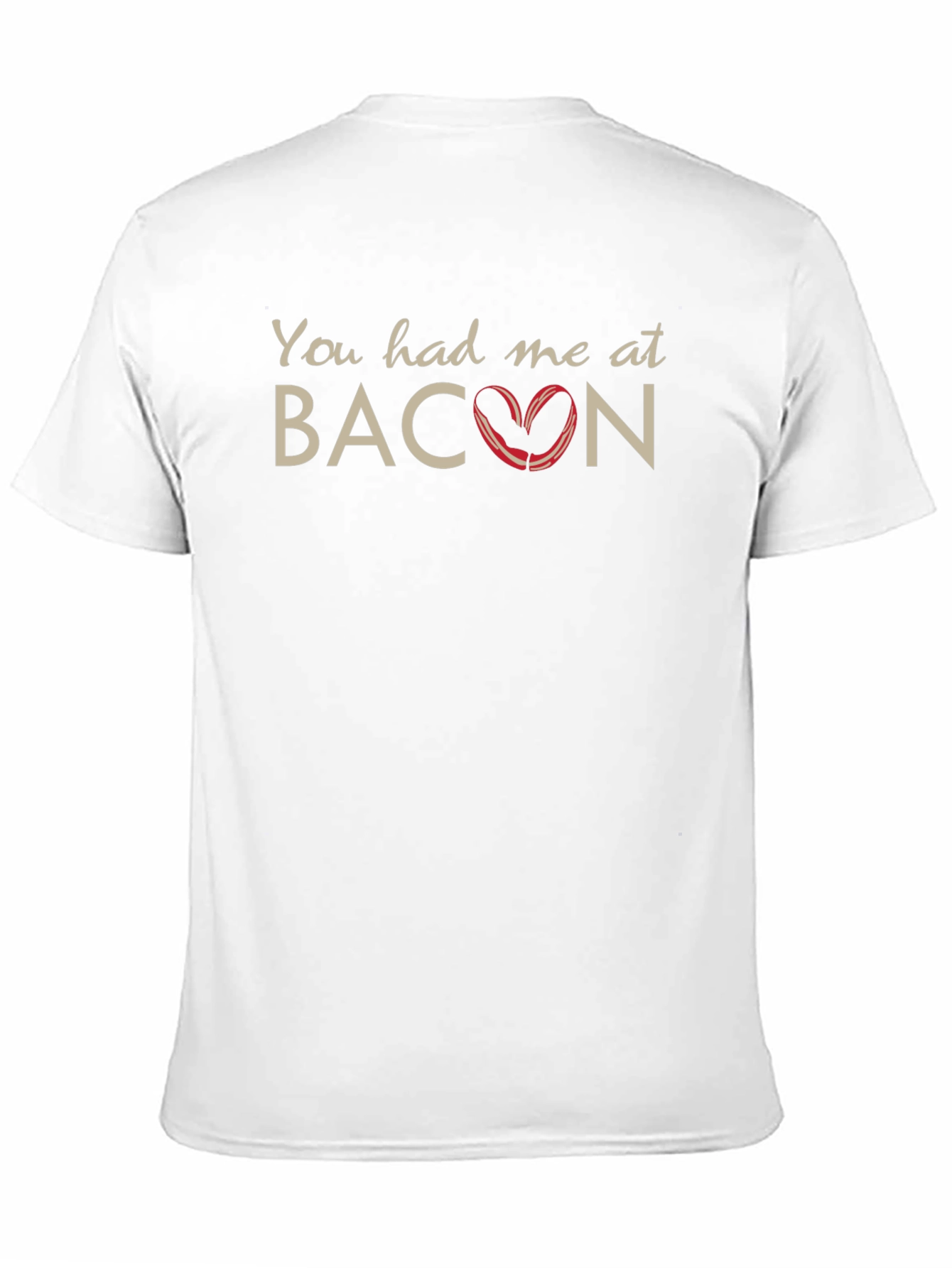Black Funny Bacon Heart Graphic Men's T-Shirt view 11