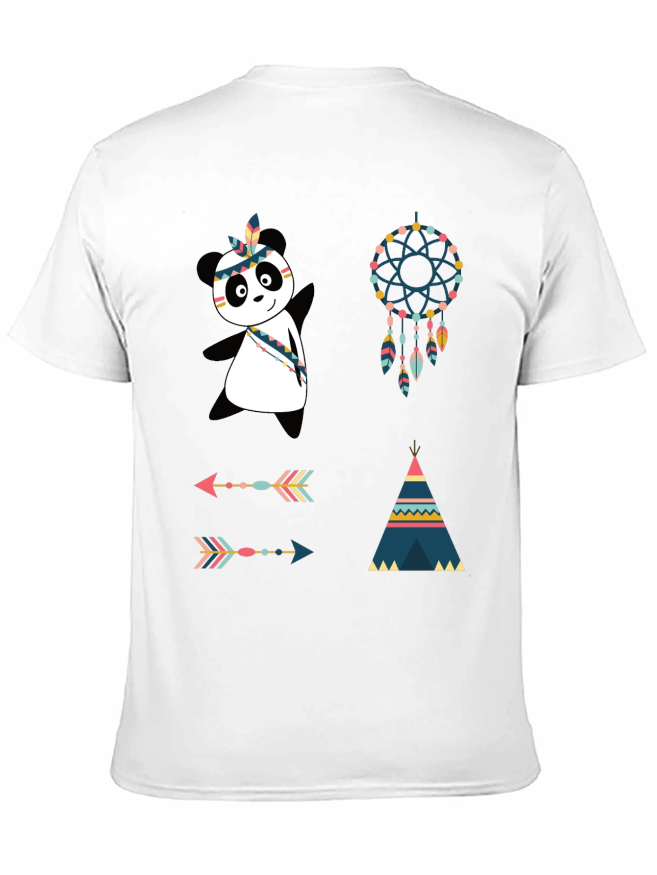 Black Tribal Panda Graphic Tee view 11