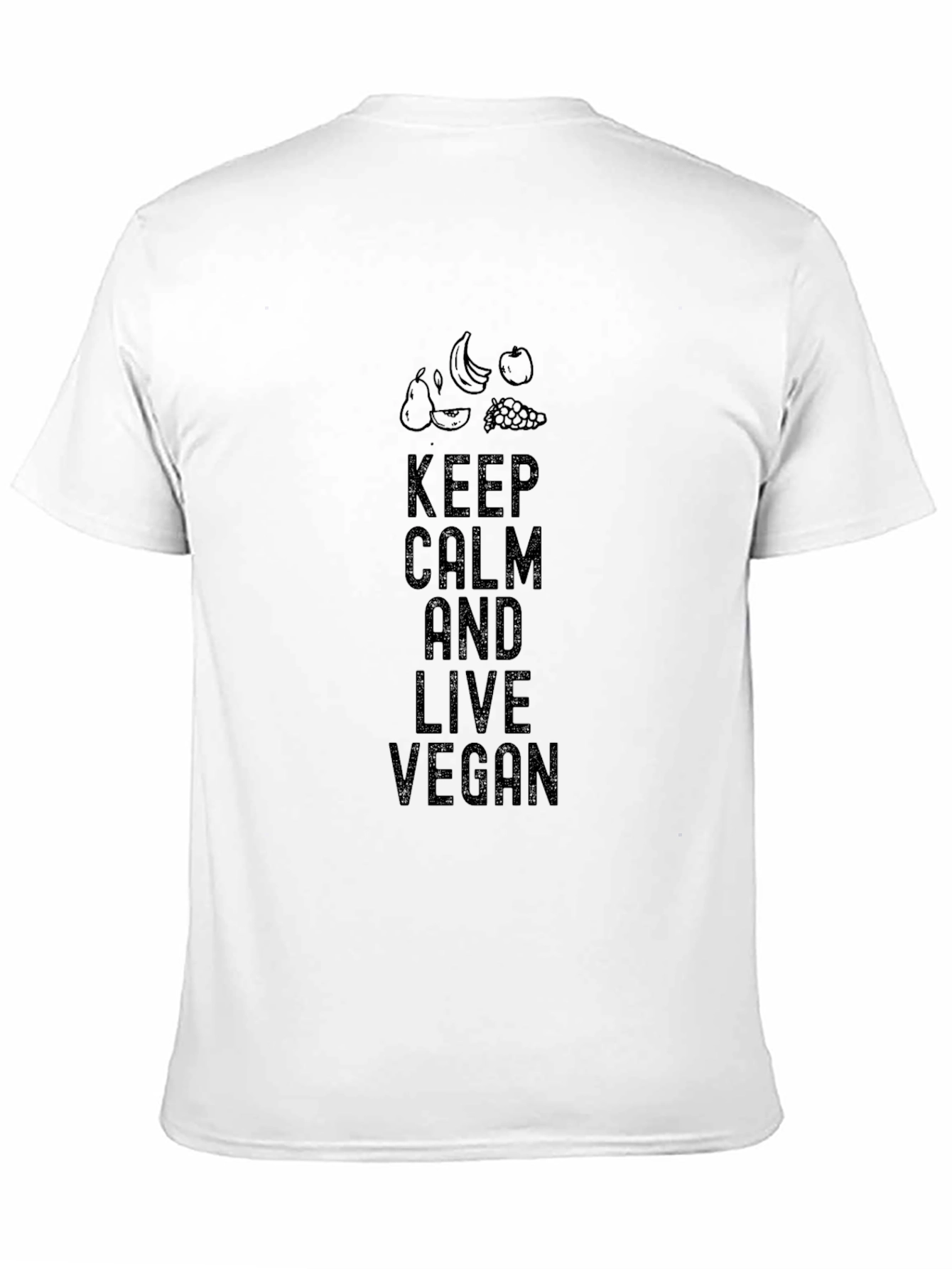 Black Keep Calm and Live Vegan T-Shirt view 11