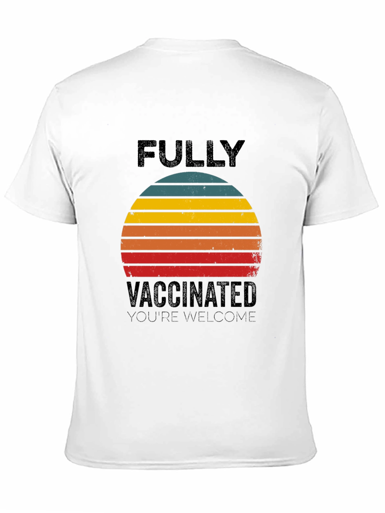 Black Fully Vaccinated Retro T-Shirt view 11