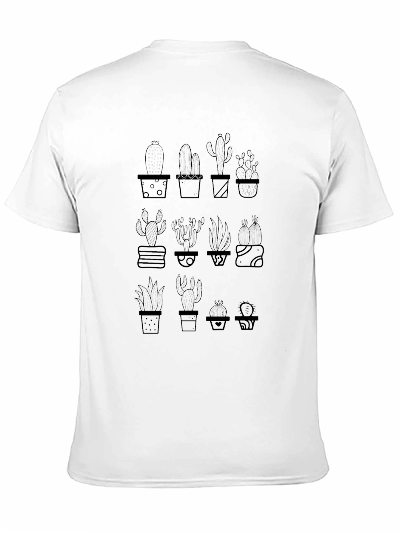 Black Cactus Plant Graphic Tee - Black Unisex T-Shirt view 11