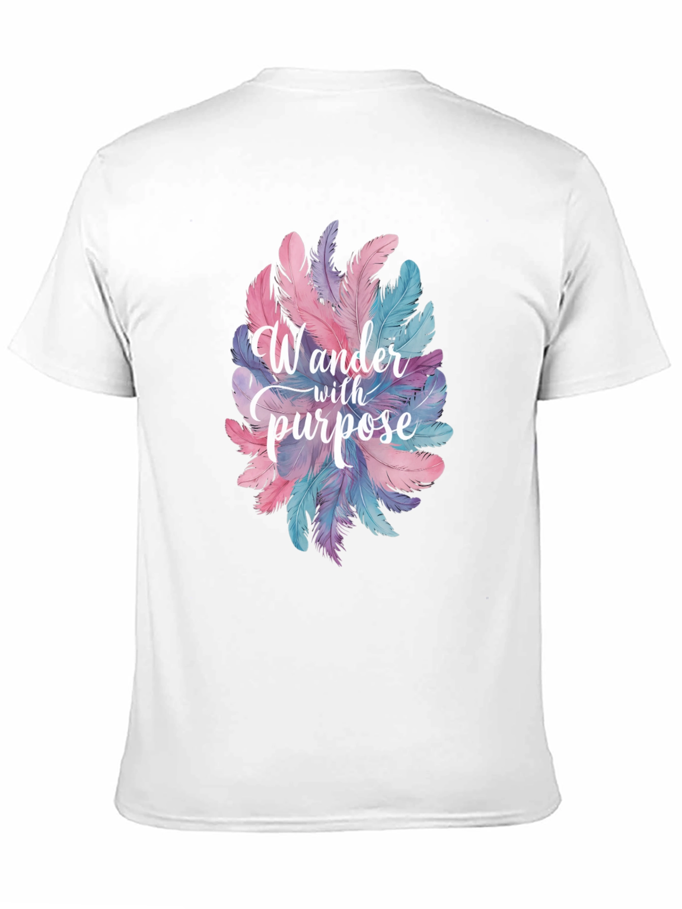 Black Wander With Purpose Feather Graphic T-Shirt view 11