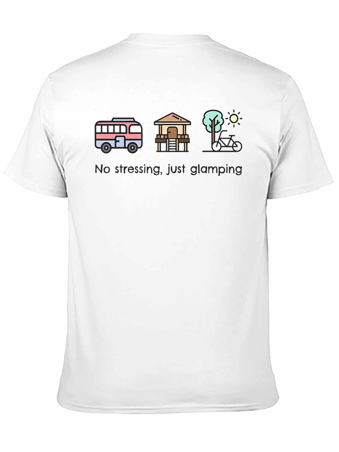 Black Glamping Lifestyle T-Shirt - No Stressing, Just Glamping! view 11