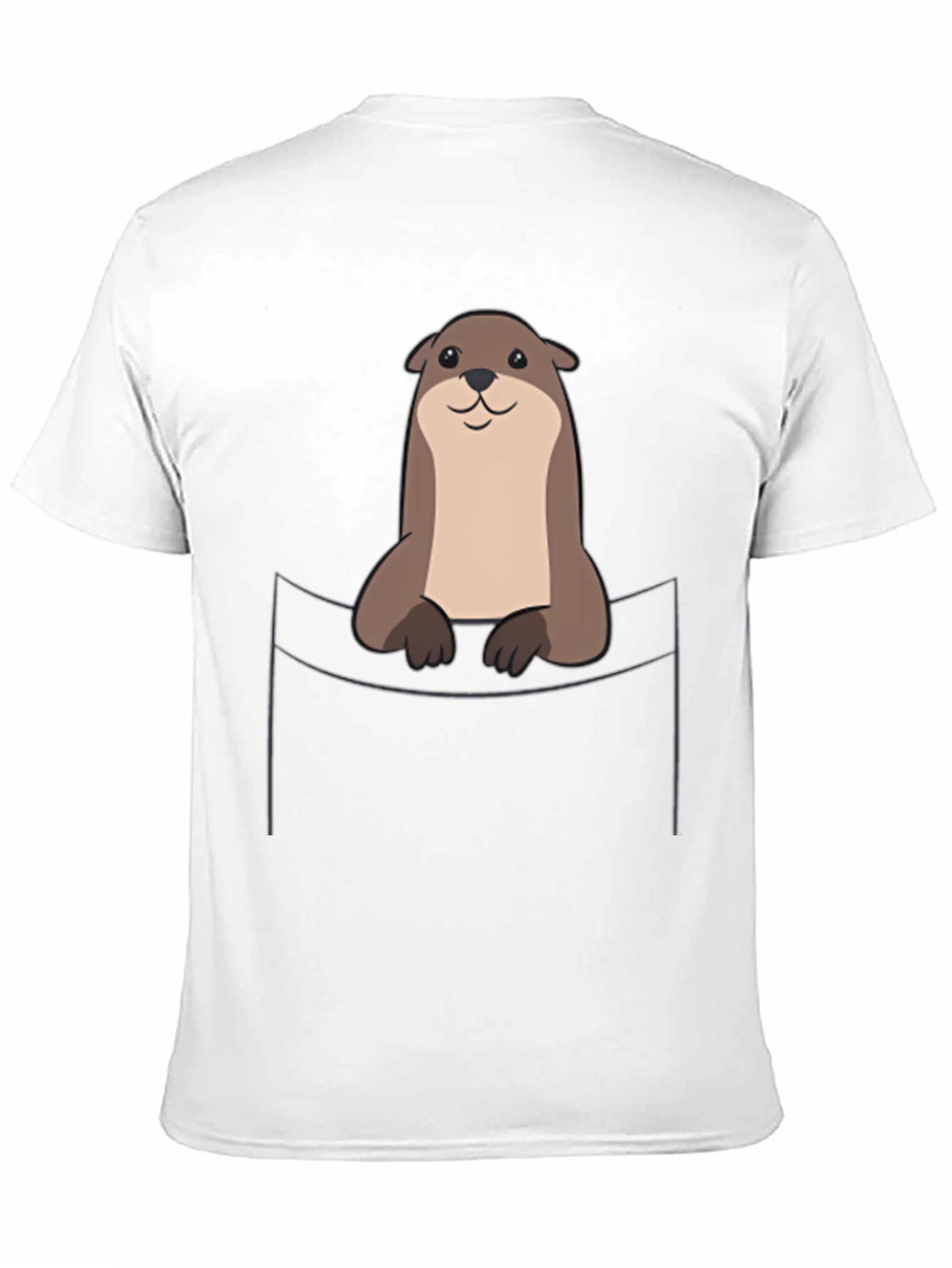 Black Otter Pocket T-Shirt - Cute Animal Graphic Tee view 11