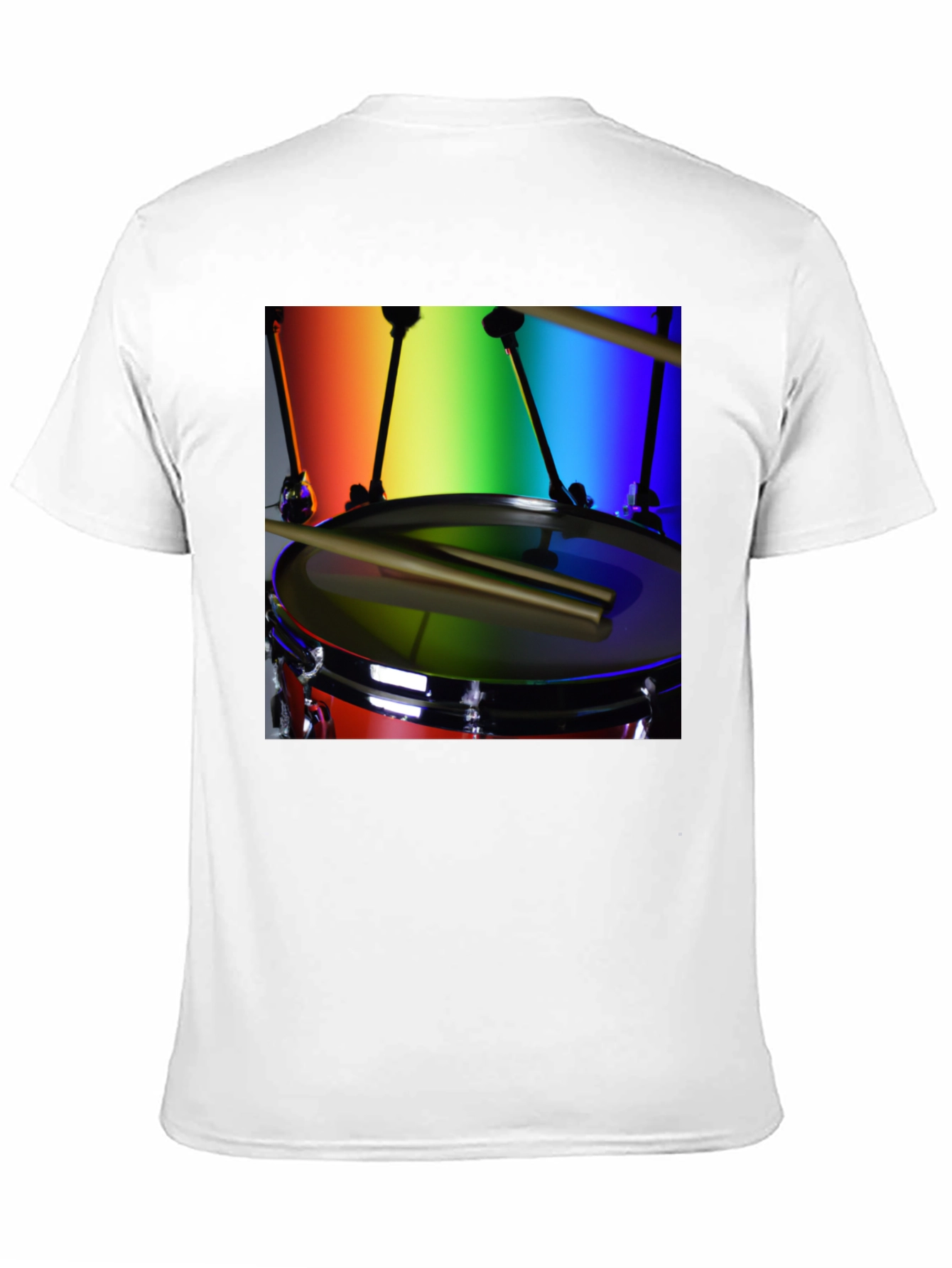 Black Rainbow Drummer T-Shirt - Music Lover Tee view 11