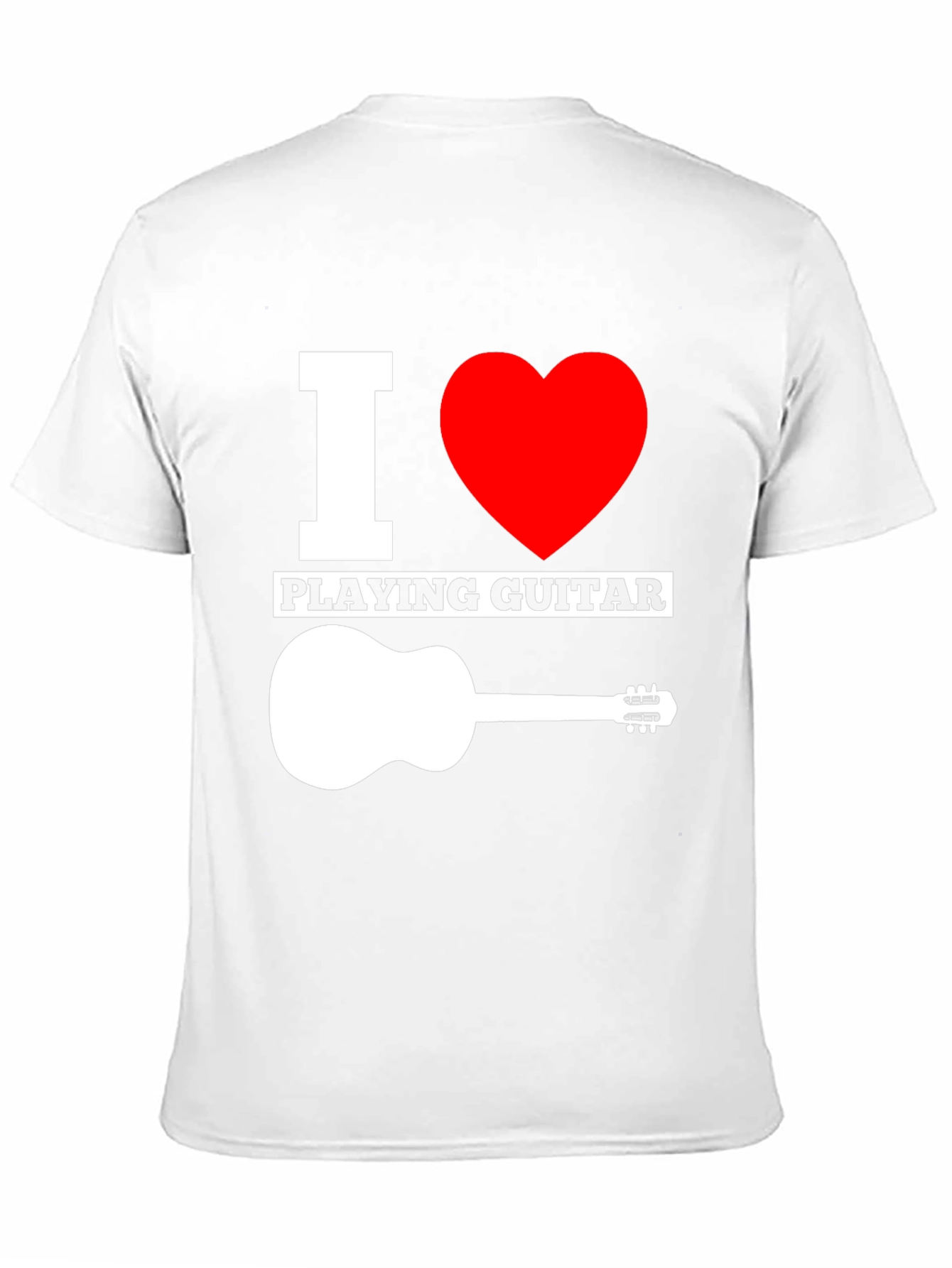 Black I Love Playing Guitar Graphic Tee - Black Cotton T-Shirt view 11