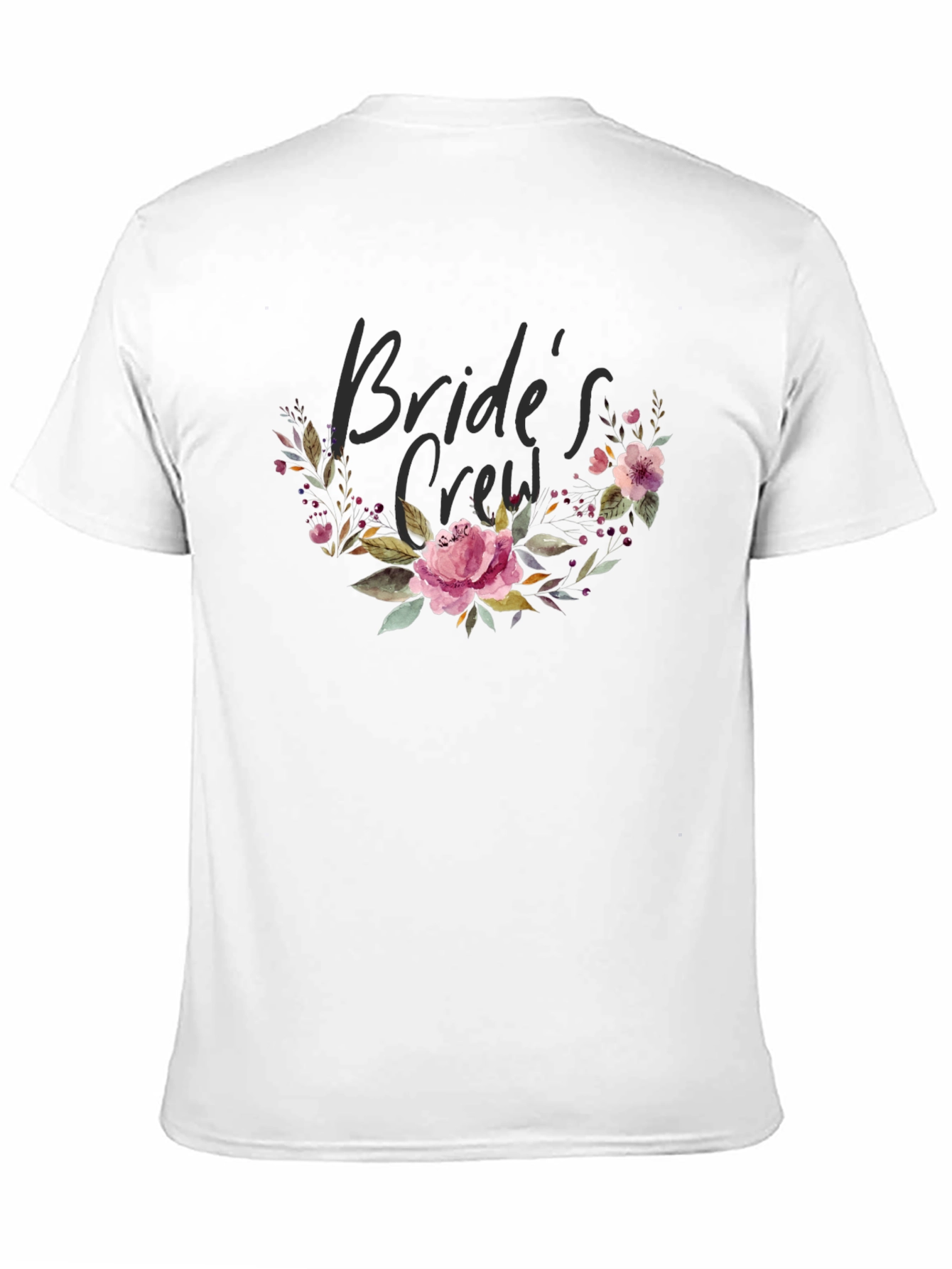 Bride's Crew Floral Black T-Shirt - 11