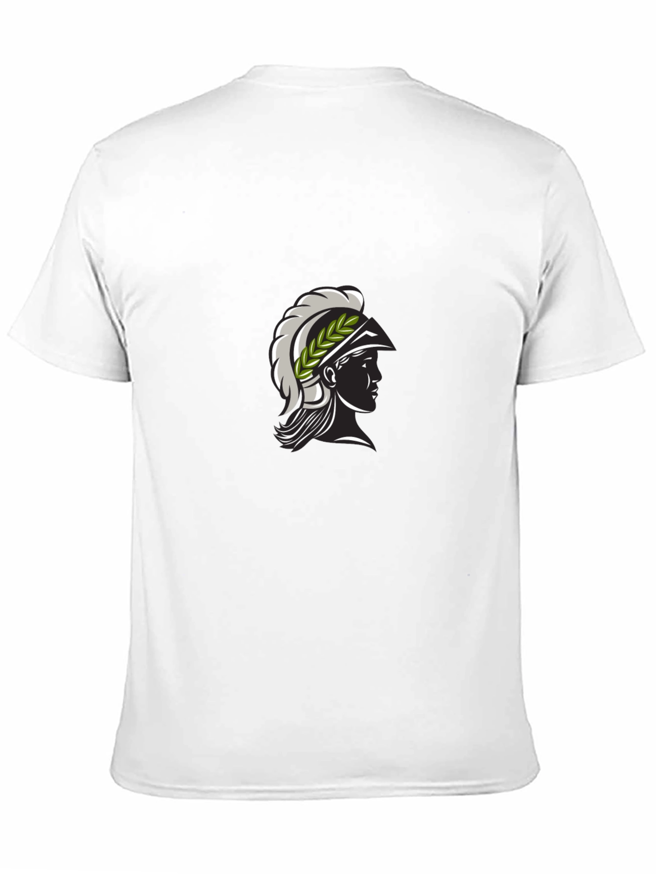 Black Black Tee with Spartan Warrior Design view 11