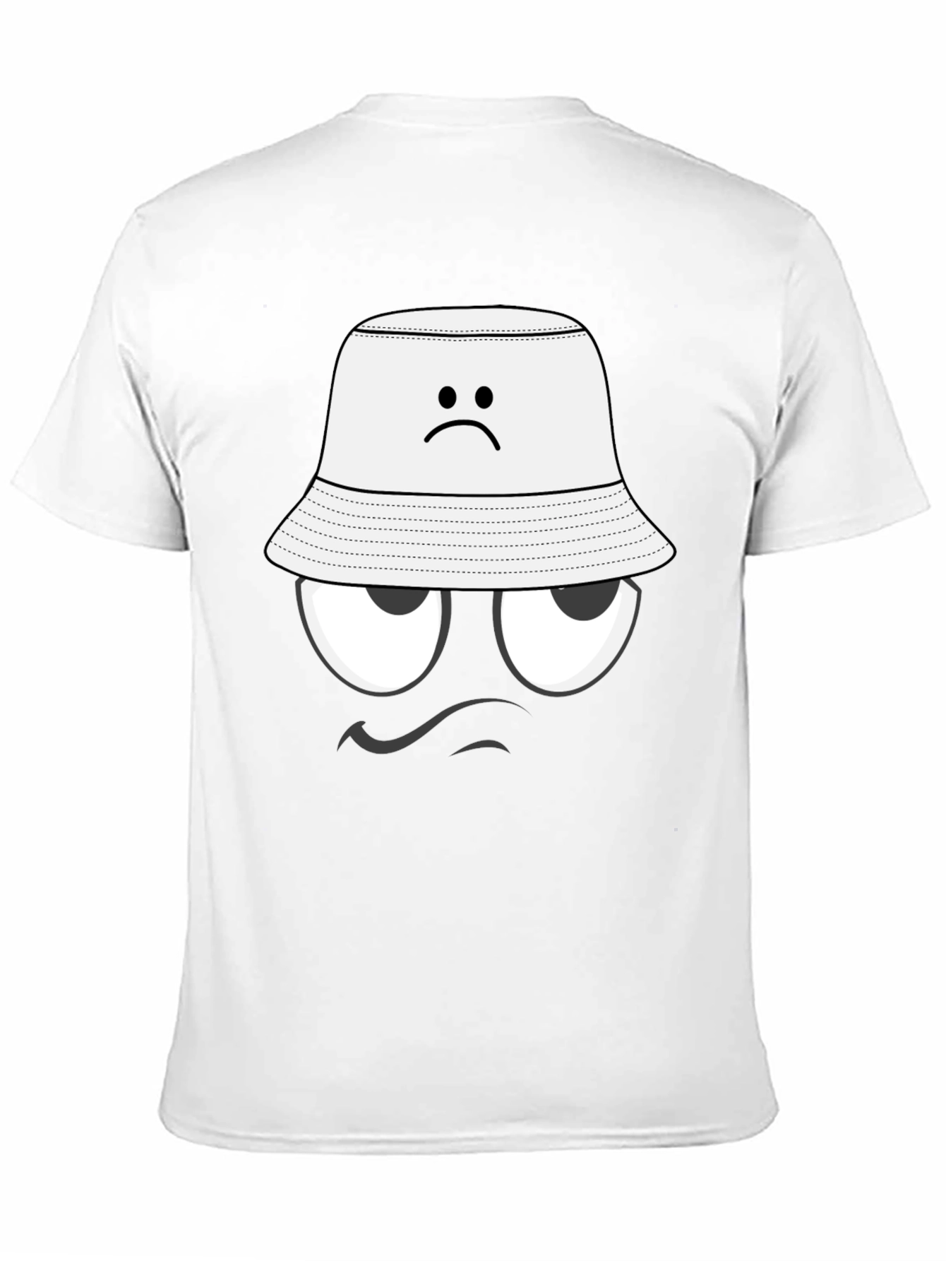 Black Humorous Grumpy Face T-Shirt view 11