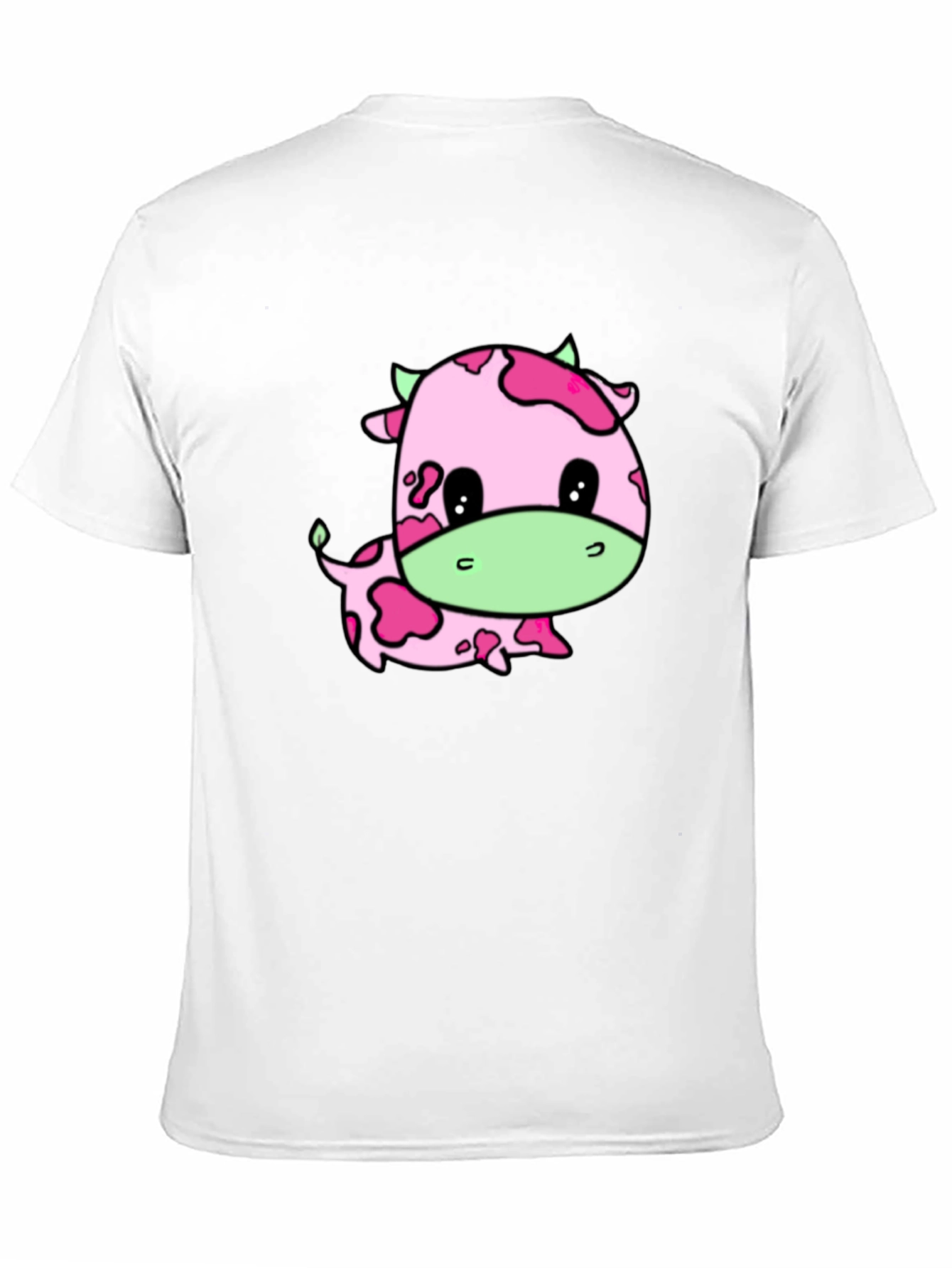 Black Cute Pink Cow Graphic Tee view 11