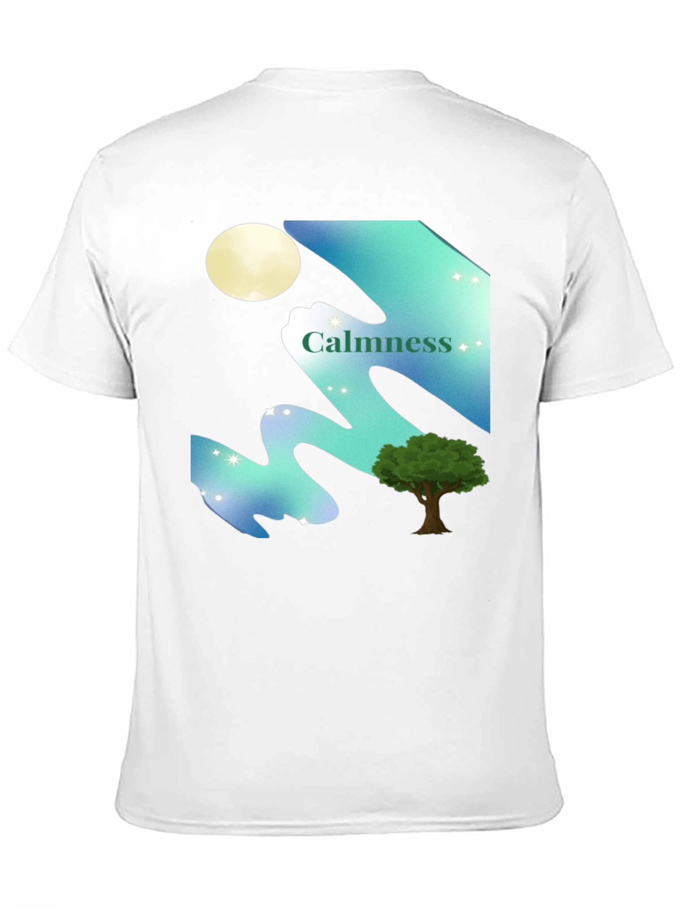 Black Calmness Night Scene Graphic T-Shirt - Black view 11