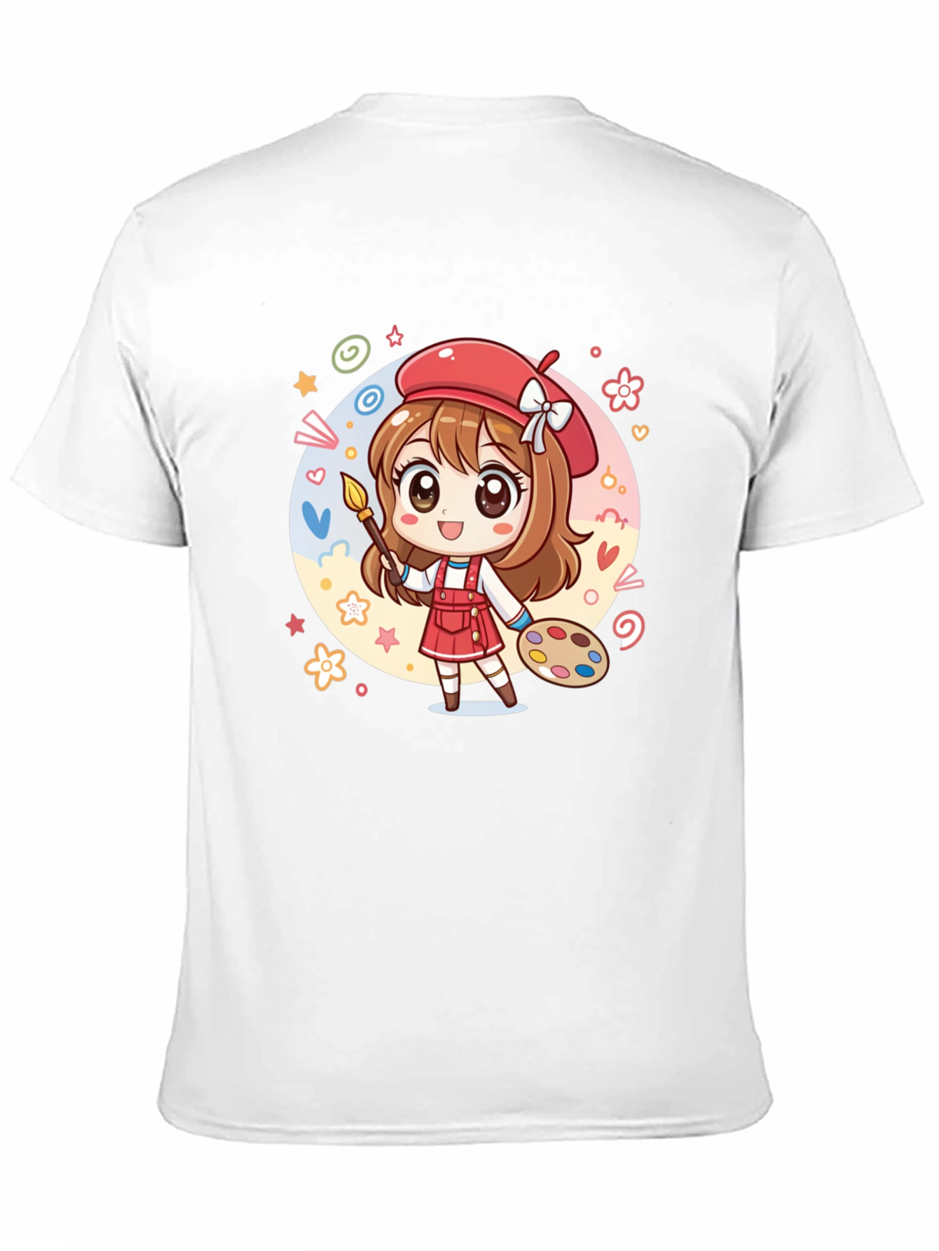 Black Cute Anime Artist Graphic T-Shirt view 11