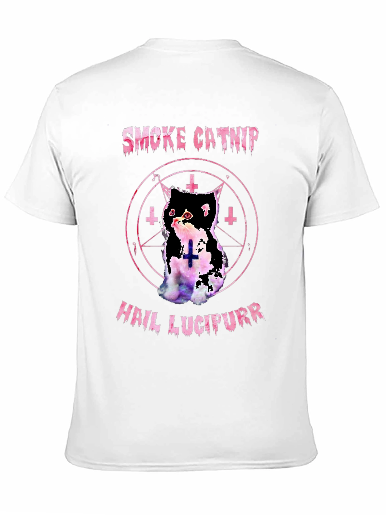 Black Smoke Catnip Hail Lucipurr Graphic T-Shirt view 11