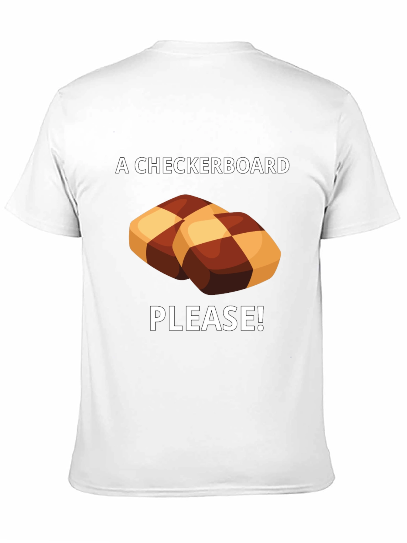 Black Checkerboard Cookie Please! Graphic Tee view 11