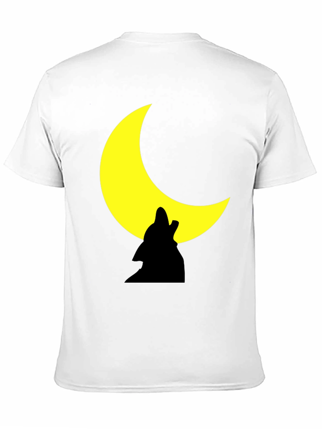 Black Wolf Howling Moon Graphic Black Tee Shirt view 11