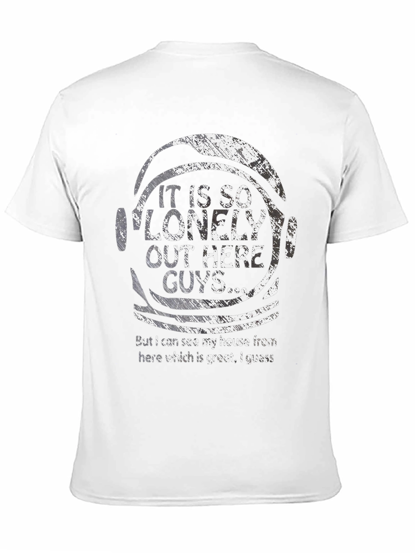 Black Lonely Out Here Astronaut T-Shirt view 11