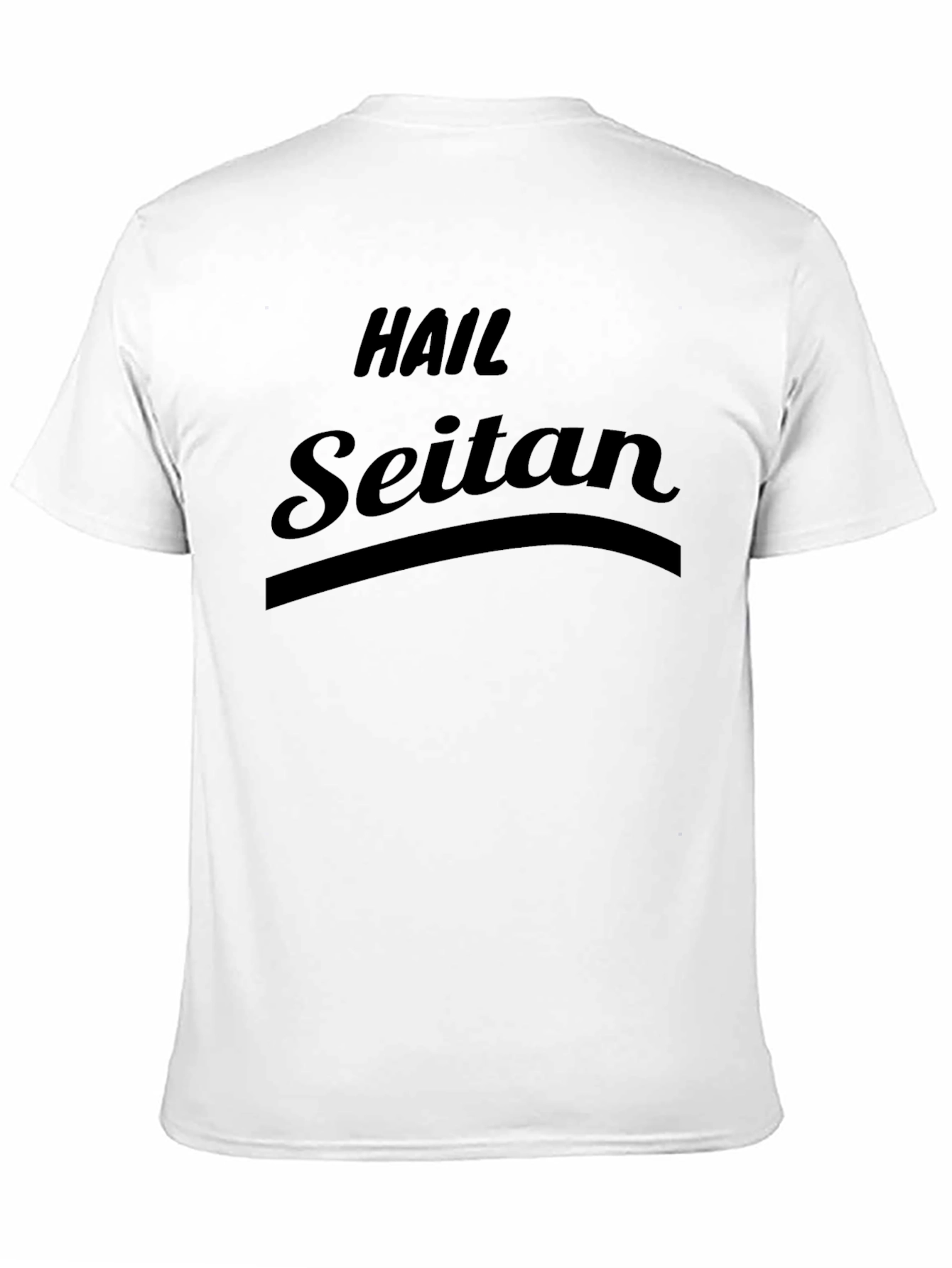 Black Hail Seitan Black T-Shirt - Vegan Humor Tee view 11