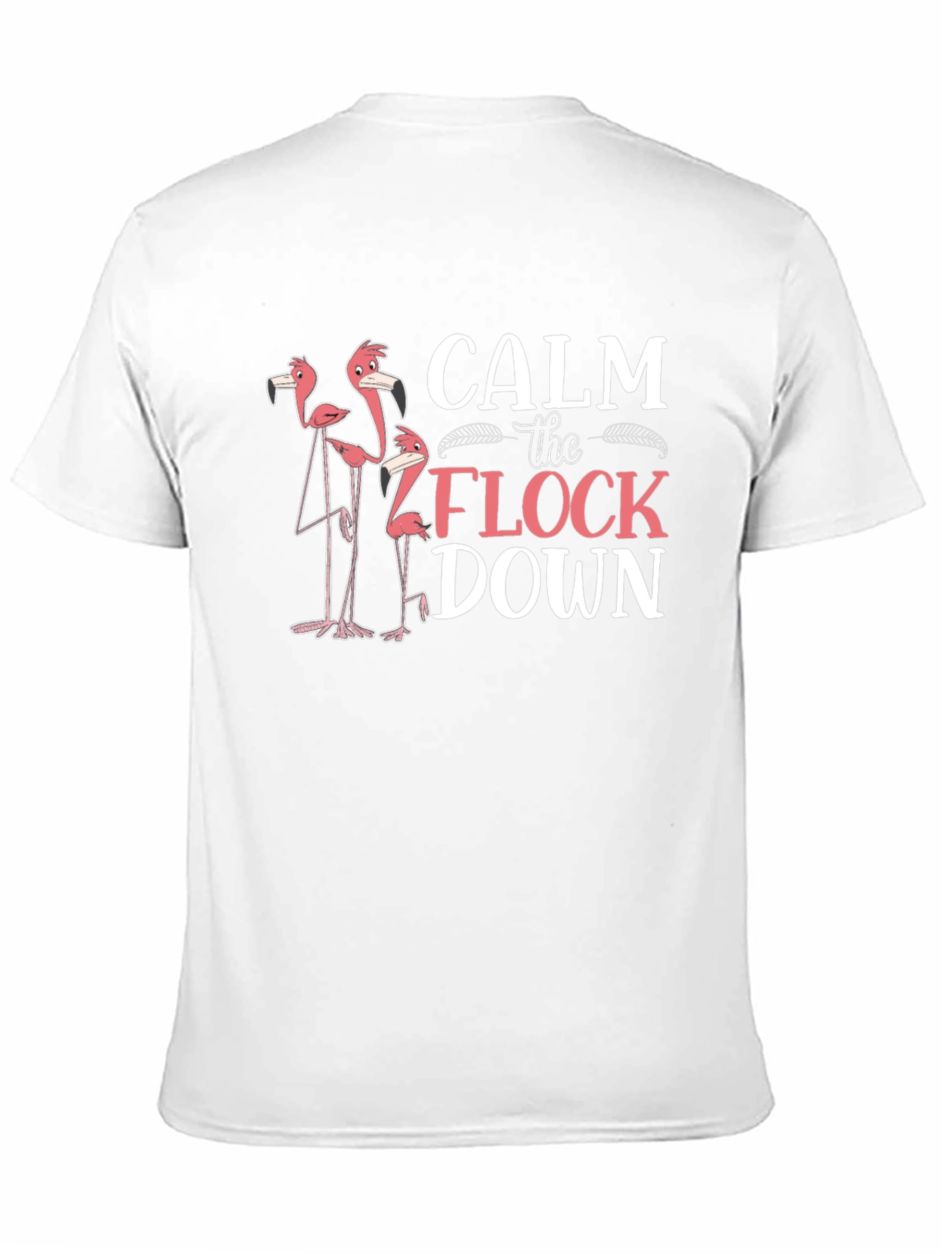 Black Calm the Flock Down Flamingo Graphic T-Shirt view 11