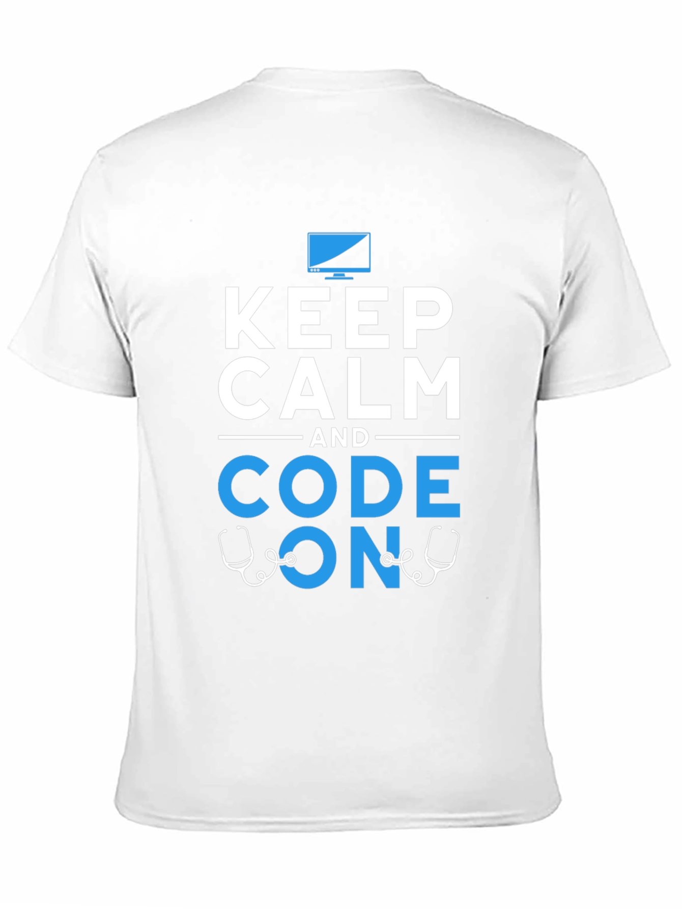 Black Keep Calm Code On Graphic T-Shirt Programmer Coder view 11