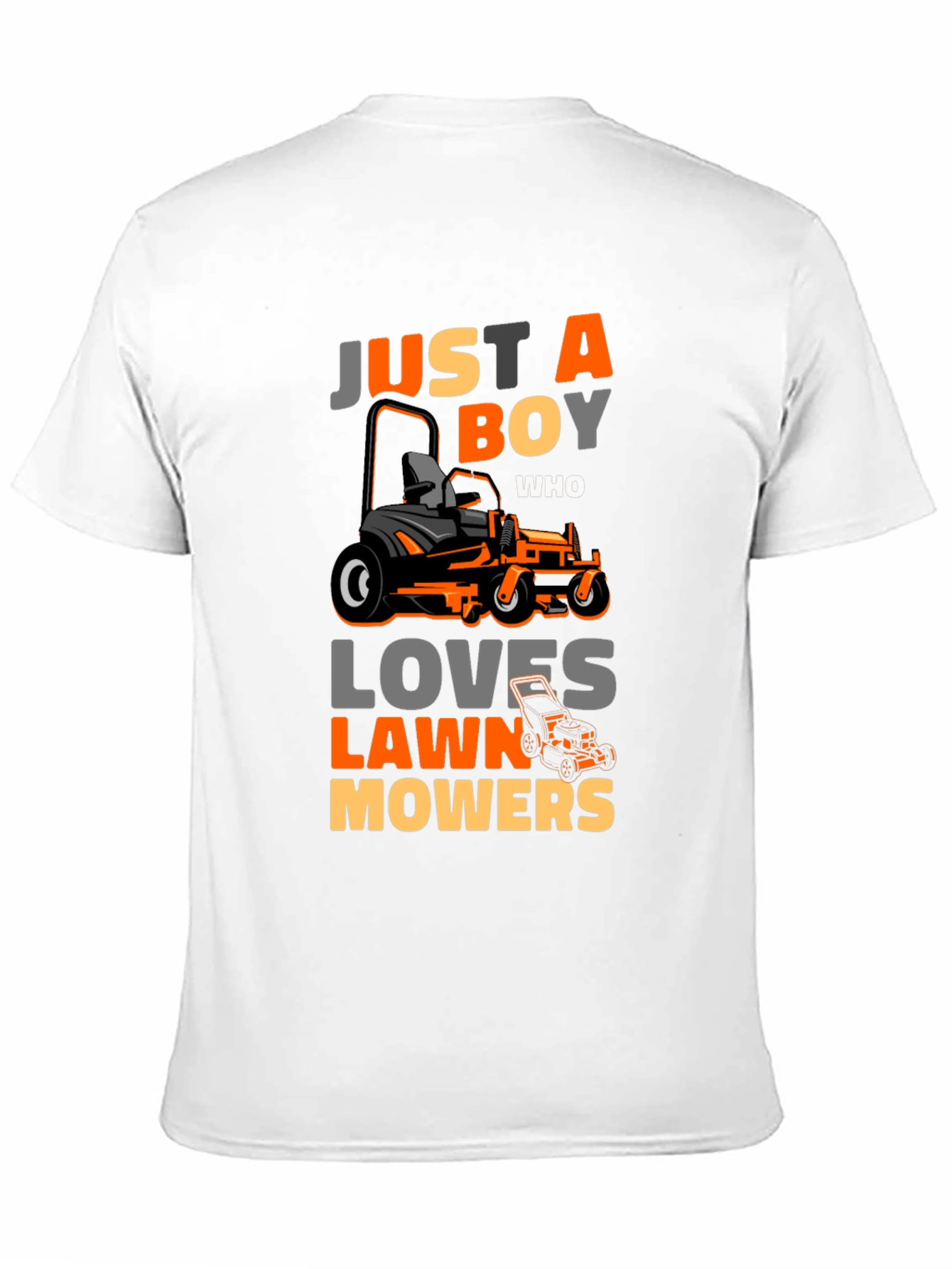 Black Just A Boy Who Loves Lawn Mowers T-Shirt view 11