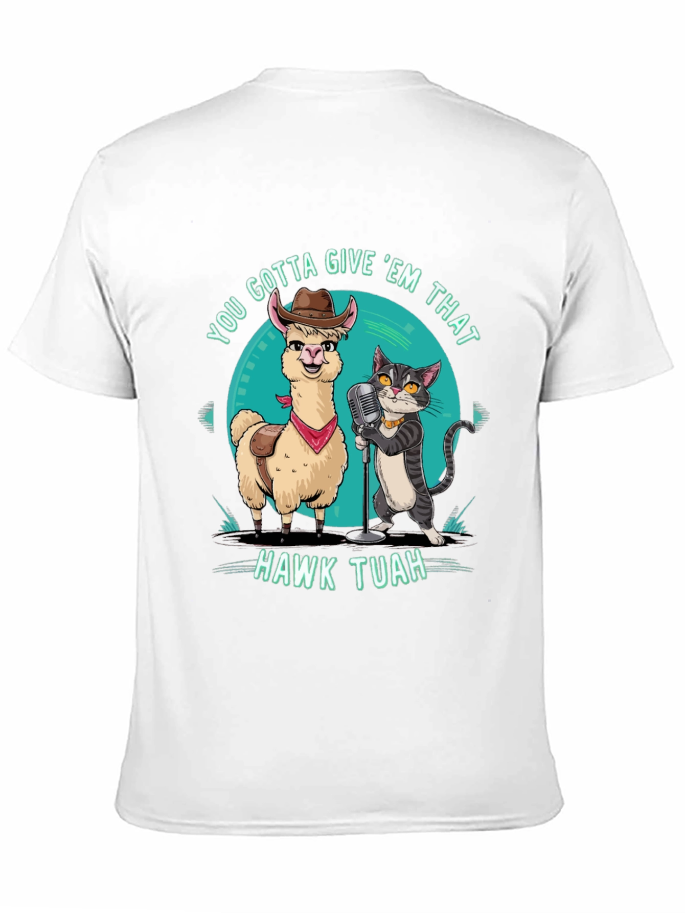 Black Hawk Tuah T-Shirt: Singing Llama & Cat Duo! view 11