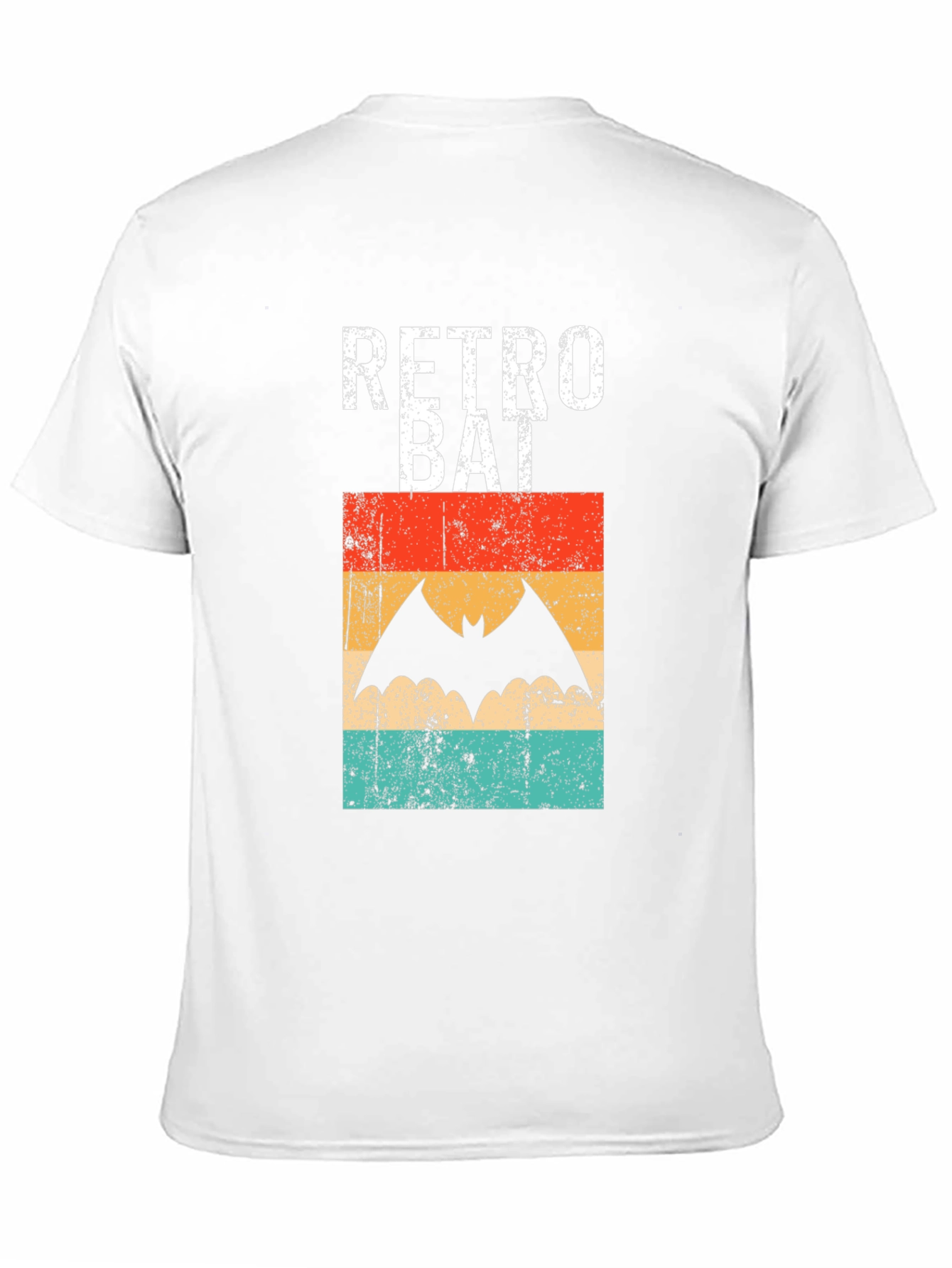 Black Retro Bat Graphic Tee - Vintage Style Black T-Shirt view 11