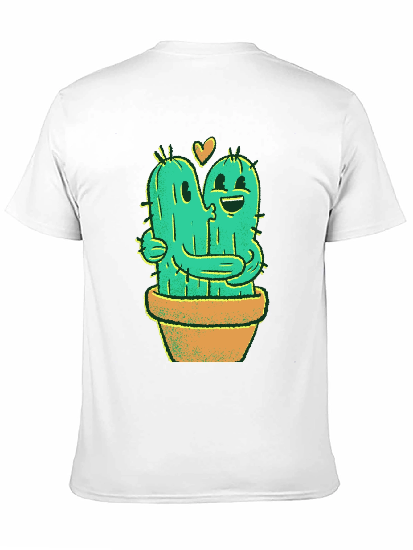 Black Cactus Love T-Shirt - Hugging Cactus Design view 11